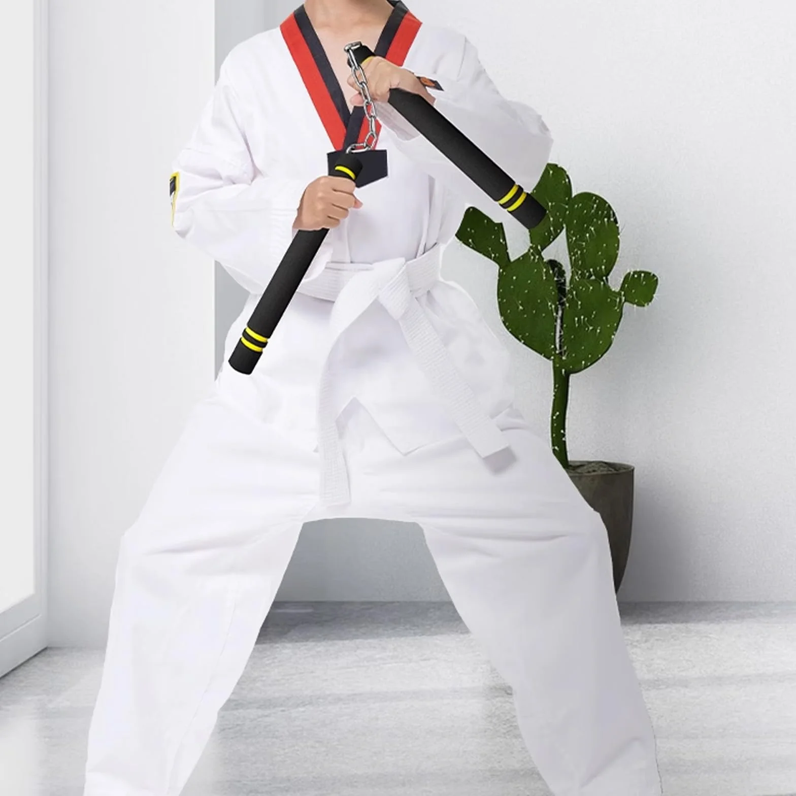 2 Pcs Nunchakus de Espuma Entrenamiento Práctico, Nunchucks de Artes Marciales, Nunchaku de Entrenamiento de Seguridad, Nunchakus para Niños Adultos y Principiantes