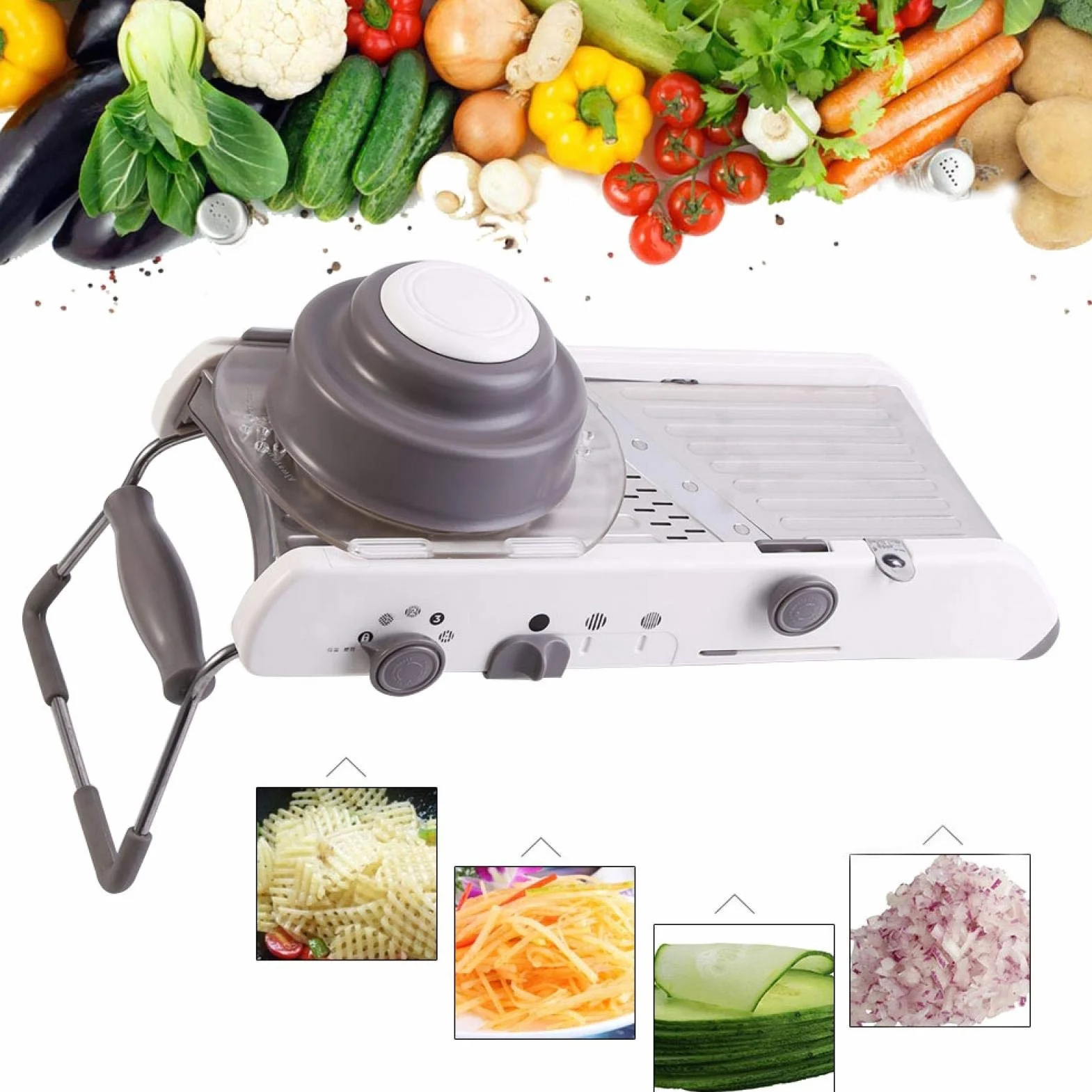 Rebanadora de mandolina rebanadora de verduras ajustable multifunción rebanadora de verduras profesional herramienta de cortadora de alimentos de cocina