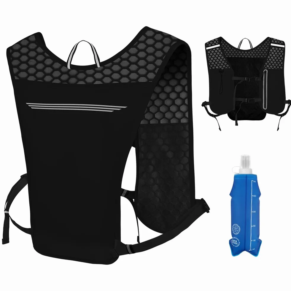 Chaleco Running,Multifunción Mochilas de Hidratación,Mochila Hidratación Ligero con Reflectante y Correas Pecho Ajustables,Chaleco Running Mujer Hombre para Correr Trail Marathoner