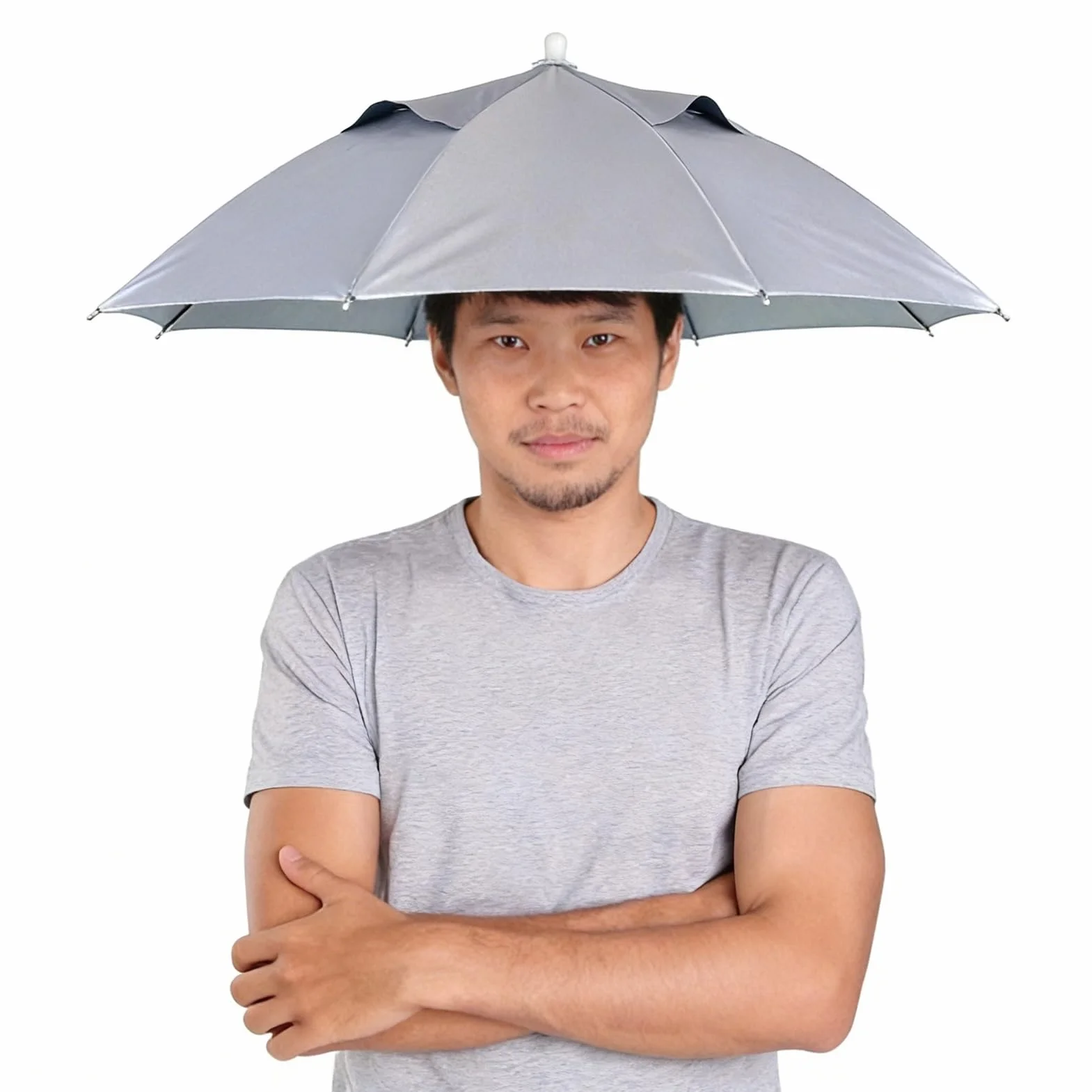 BuyWeek Sombrilla Sombrero Plegable 65 cm Resistente al Agua Protección Solar Paraguas de Pesca