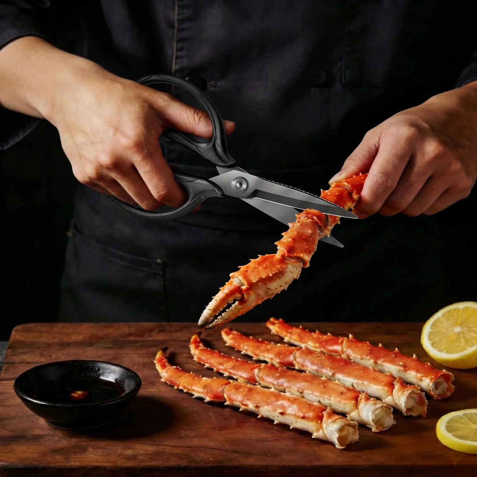 SHAN ZU Tijeras Cocina Resistentes, Tijeras de Cocina Profesionales de Acero inoxidable Japonés 5Cr15MoV, 21 cm Tijeras Multiusos para Aves y Carne con Estuche de Regalo, Chapado en Titanio Negro