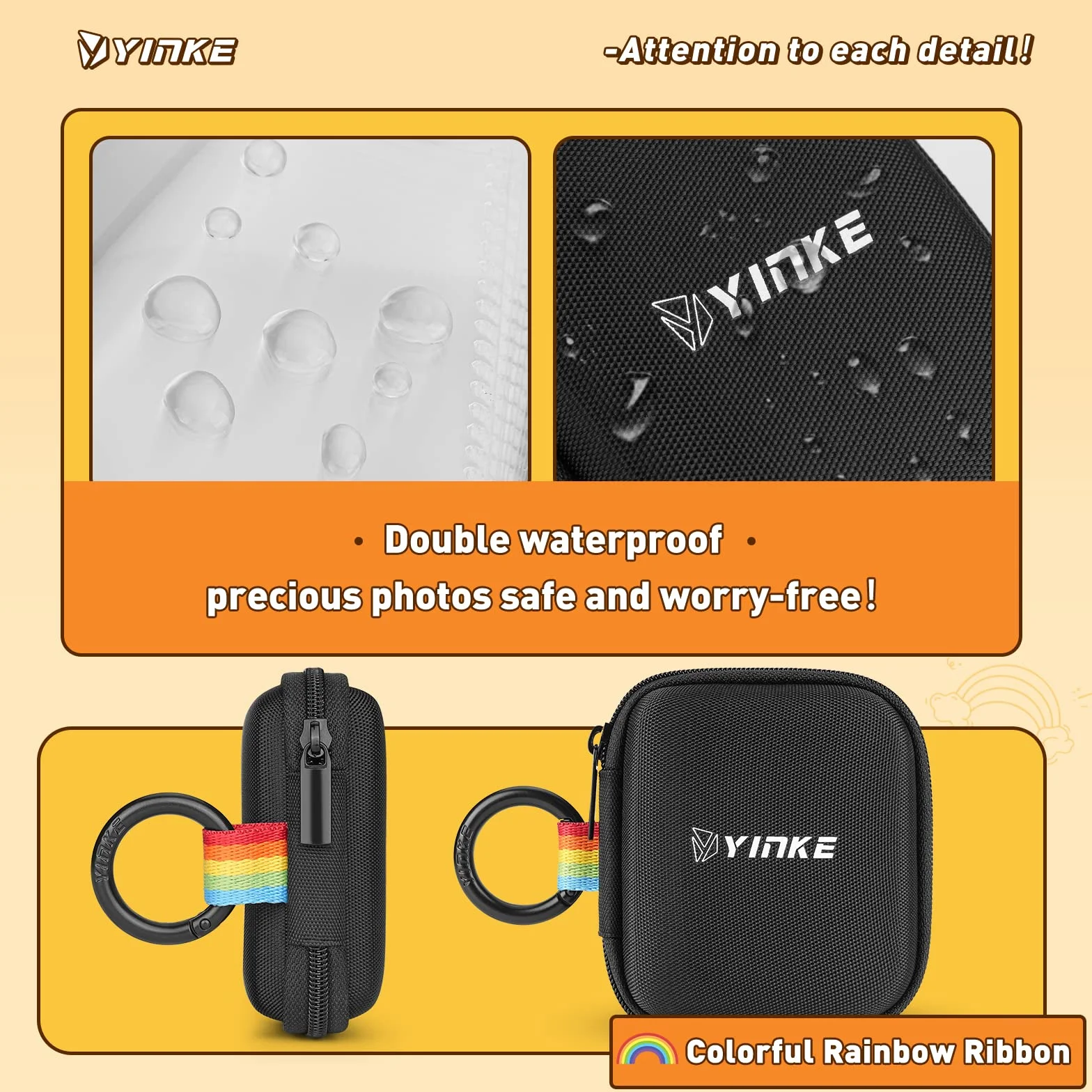 YINKE Pockets Album Fotos para Polaroid Go, Capacidad para 40 fotos, Estuche Portátil para álbum de Fotos de viaje (negro)