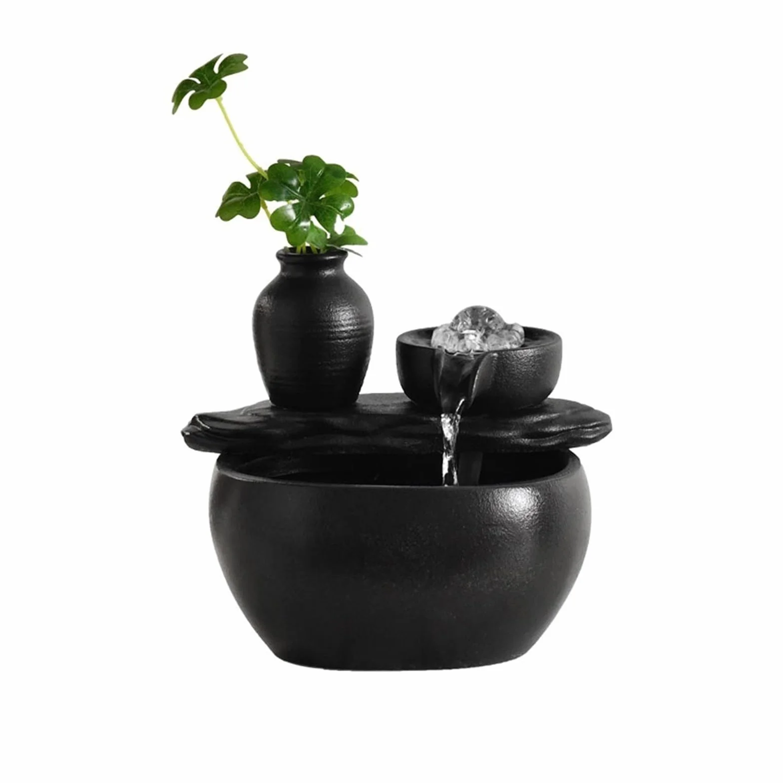 Fuente de Escritorio, Fuente de Riqueza de Escritorio Adorno de cerámica Feng Shui for la Entrada de la Sala de Estar Decoración de Escritorio,Decoración