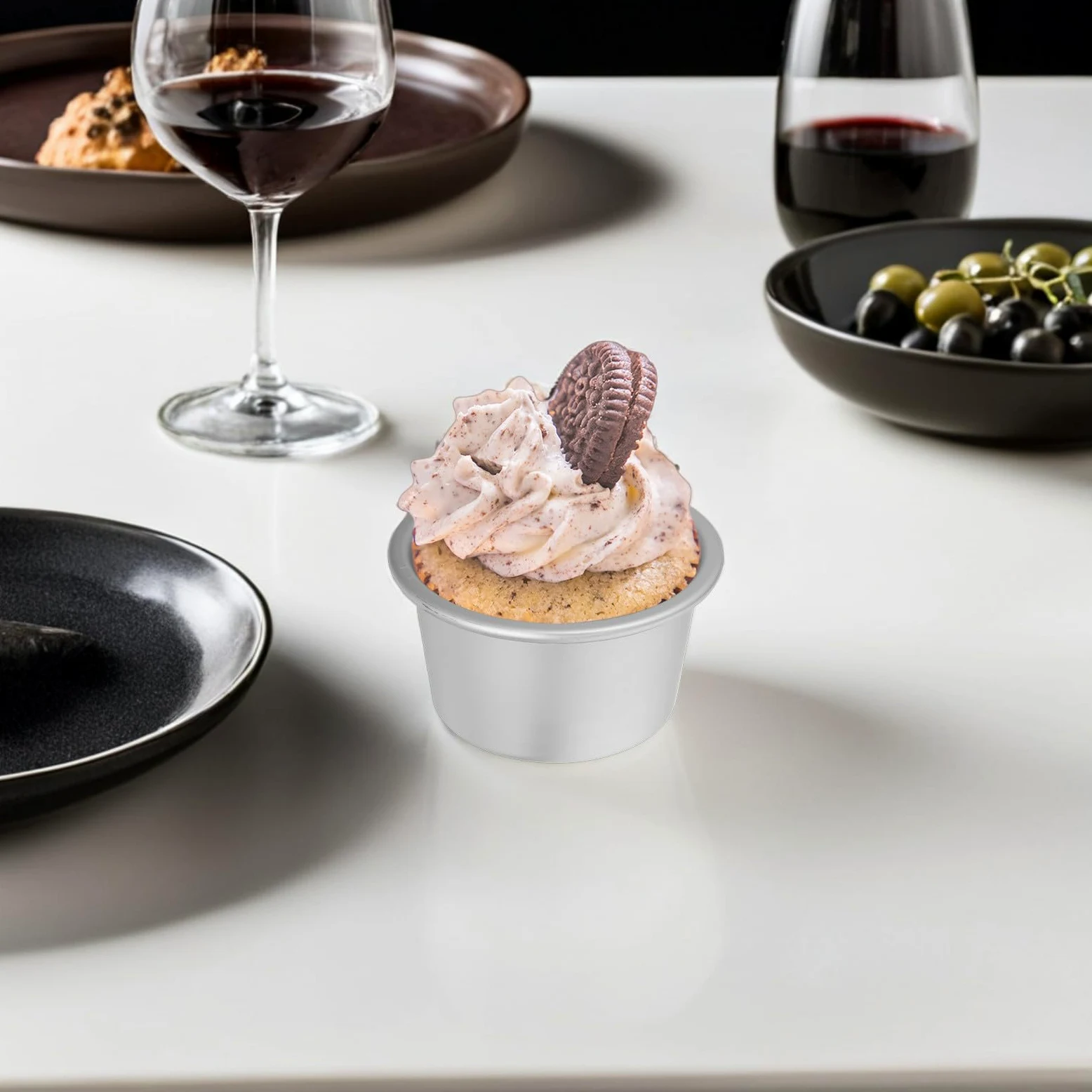 Ciieeo Molde redondo de aluminio para 12 tartas, moldes para hornear, para tarta de queso, utensilios antiadherentes para hornear en Navidad, bodas, cumpleaños y fiestas.