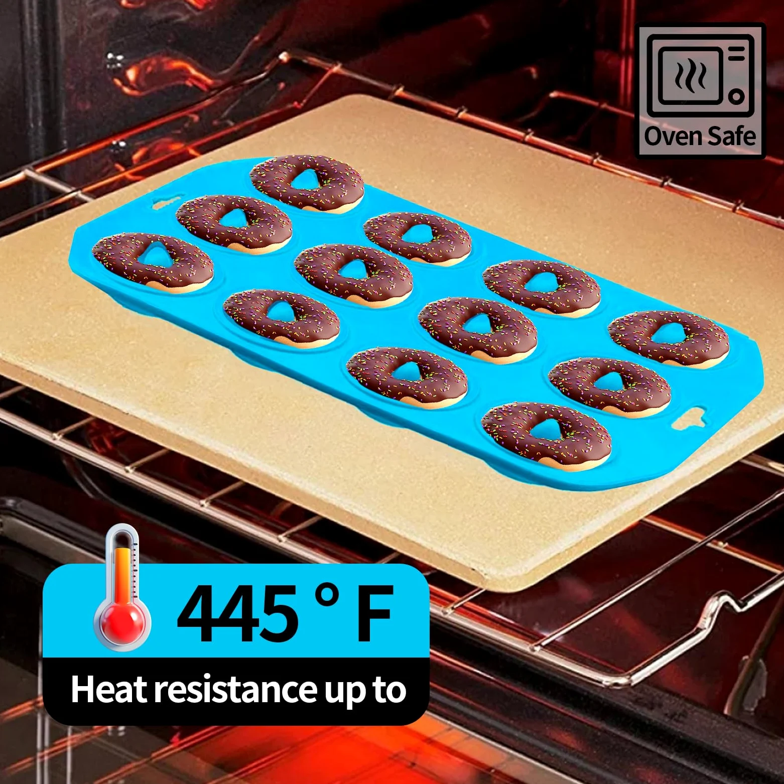 Moldes de silicona para donuts, mini moldes de silicona para hornear donuts sabrosos, bagels, tartas y más