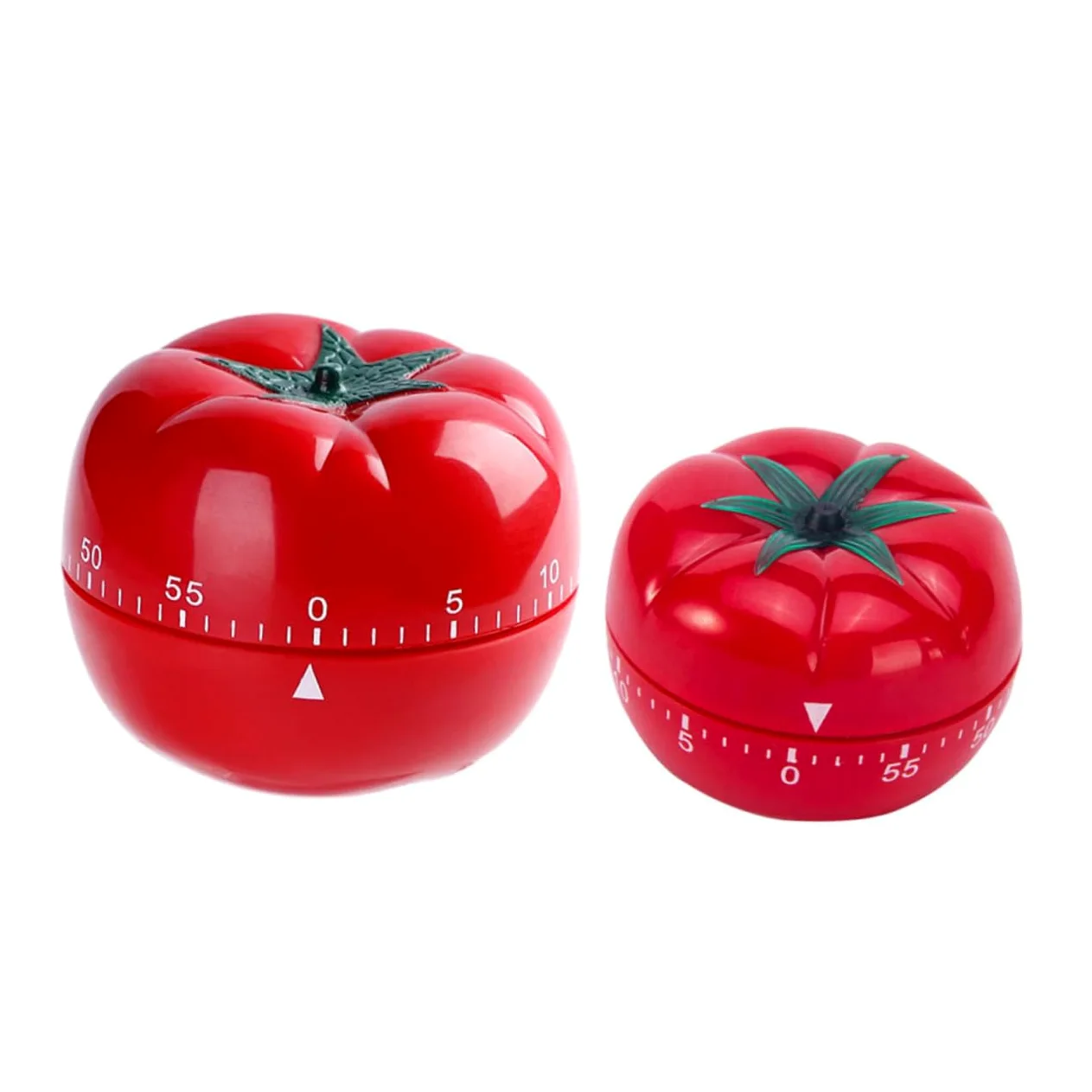 COLLBATH Temporizador Mecánico de Cocina sin Batería Forma de Tomate, 2 Piezas, Rotación Manual para Cocinar Cocina