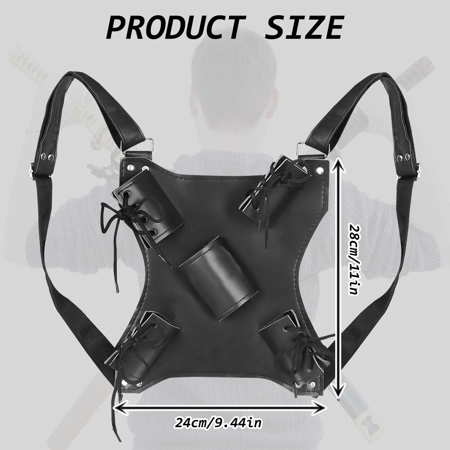 Funda de Espada Ajustable Portador con Cinturón Medieval para Katana Samurai Cosplay Accesorio