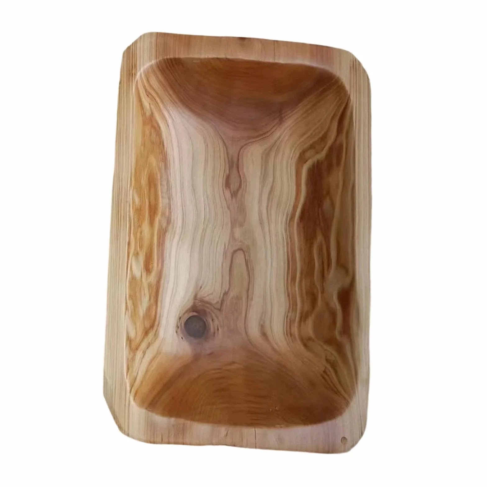 Bol de Ensalada de Madera Maciza, Fuente Rectangular para Servir, Bandeja de Fruta, Bandeja de Aperitivos, Plato de Postre, Hecho a Mano, Madera Natur, Style D, Individual