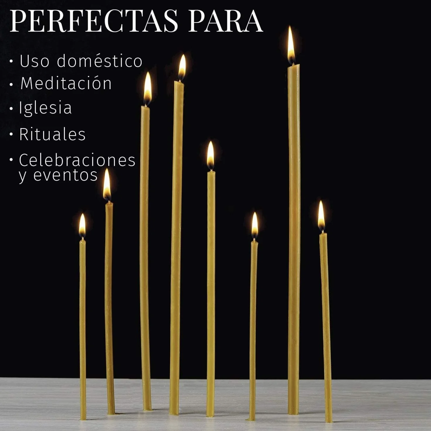 Danilovo Ritual Kerzen 100% cera de abeja (amarillo) – Velas ortodoxas para oración o decoración de mesa boda – no tóxicas – antigoteo, N140, altura: 16 cm, diámetro: 5 mm (1400 unidades – 4000 g)