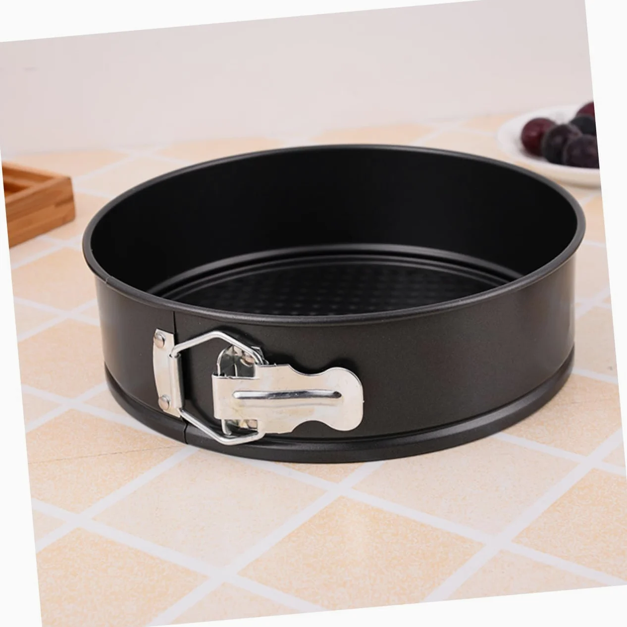 Moldes Redondos Antiadherentes Acero al Carbono 6 Piezas Pasteles | Negro, Aptos para Tarta y Bizcocho, Uso en Casa y Boda, Fondo Tipo Panal
