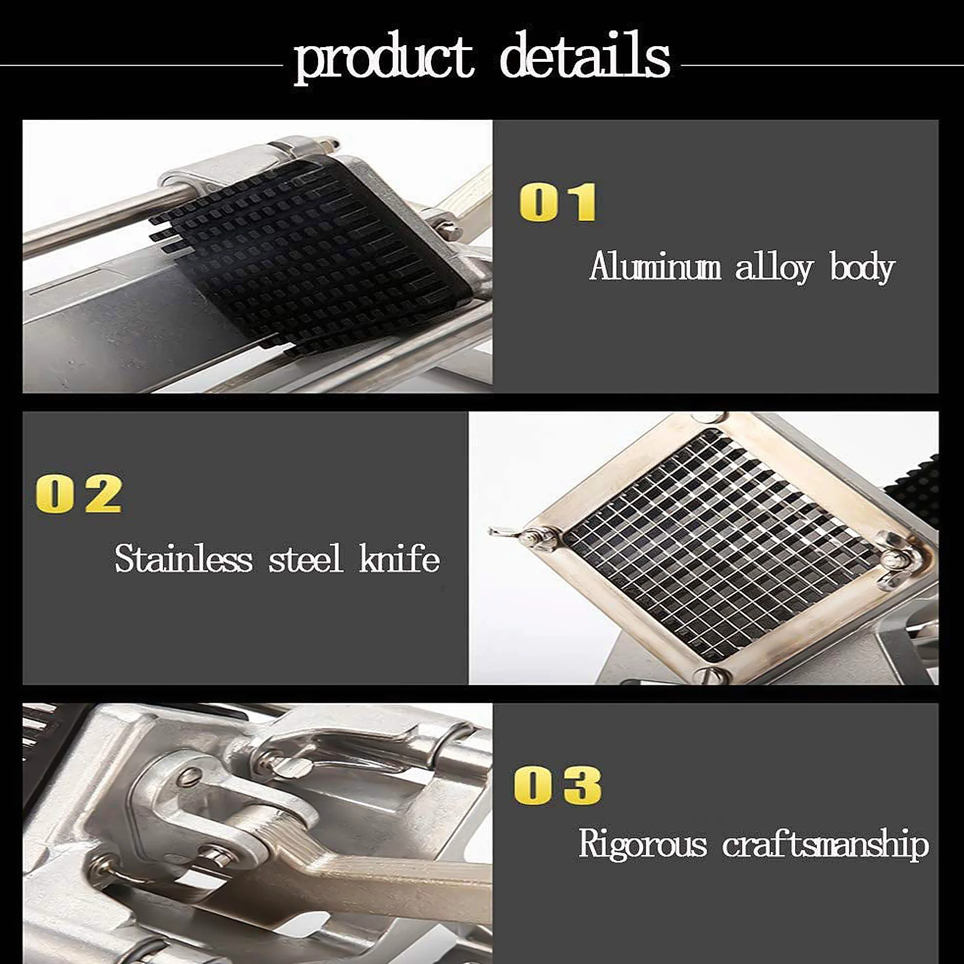 Cortador de frutas y verduras – Máquina de corte manual de patatas fritas, cortador de alimentos multifuncional para verduras, frutas, pepino