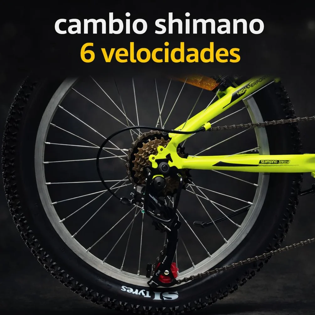 Bicicleta 20 Pulgadas para niño 6 velocidades Suspensión Delantera Frenos V-Break Infantil