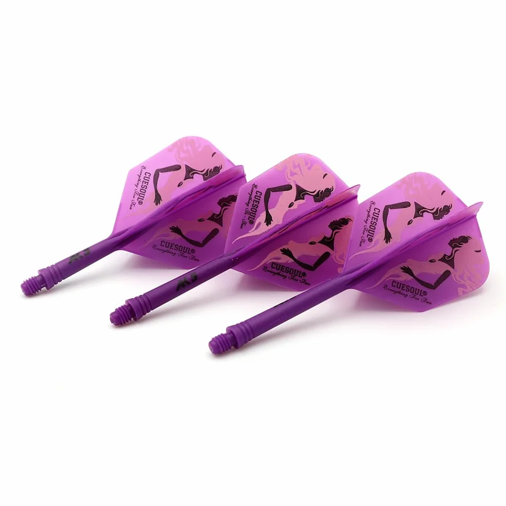 CUESOUL 3 Juegos de Ejes y Plumas para Dardos Integrados, Longitud del Eje para Dardos 21mm/28mm/33mm, con diseño de patrón Exclusivo