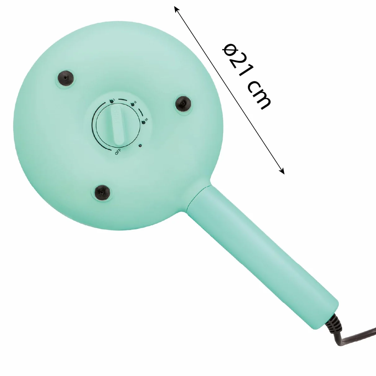 Jocca - Crepera eléctrica 21 cm | 3 niveles de temperatura | Placa antiadherente | Diseño compacto color turquesa | Mango frío | Sistema 2 en 1 tapa/plato | 600 W | Línea Sweet