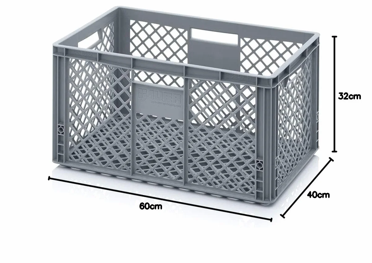 Auer Euro Contenedor perforado EO 64/32 Caja de panadería 60 x 40 x 32 cm Caja 64 L Cesta apilable y de transporte