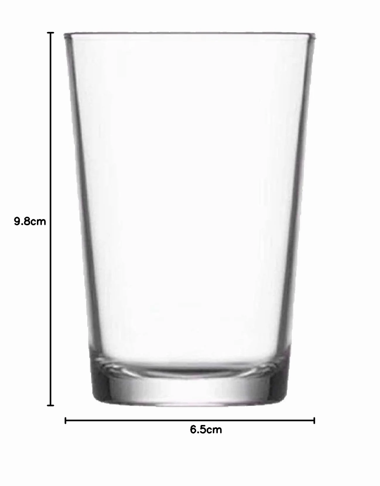 Acan Tradineur - Pack de 6 Caja de 6 Vasos Modelo Lara - Capacidad: 205 ml - Fabricado en Vidrio Resistente - Apto para lavavajillas - Tamaño Aprox: Ø 6,5 x 9,8 cm - 36 Uds Totales
