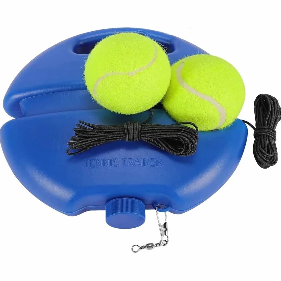 Juego de entrenamiento de tenis, pelotas de entrenamiento de tenis con 2 pelotas de rebote y bolsa de almacenamiento, innovador juego de pelotas para exteriores, en el jardín, en el parque para niños