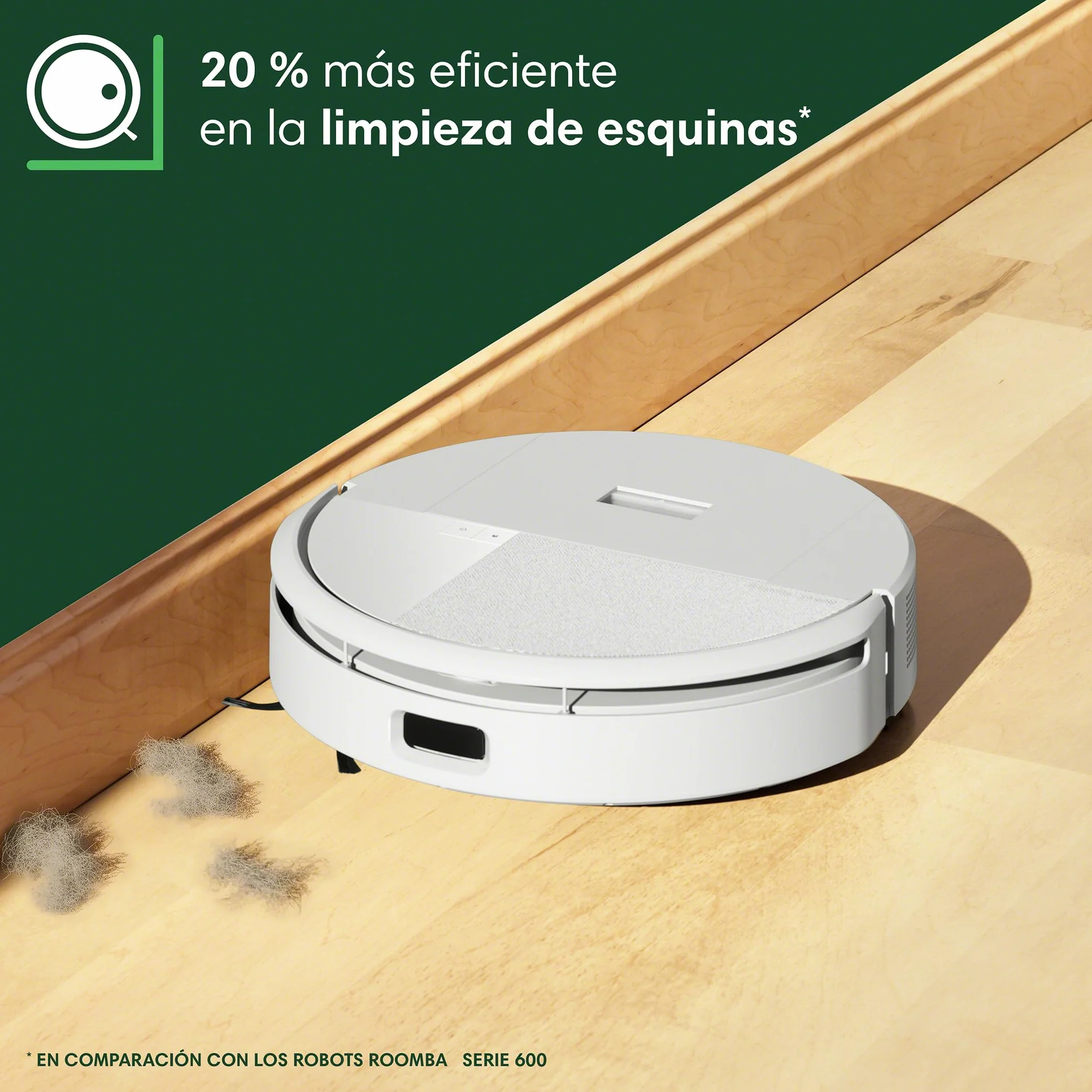 iRobot Roomba 205 DustCompactor Combo robot, compacta suciedad en interior, autonomía 60 días sin vaciar el robot, sin bolsa, succión potente, 7000Pa, navegación LiDAR, limpieza multisuperficie, App_B