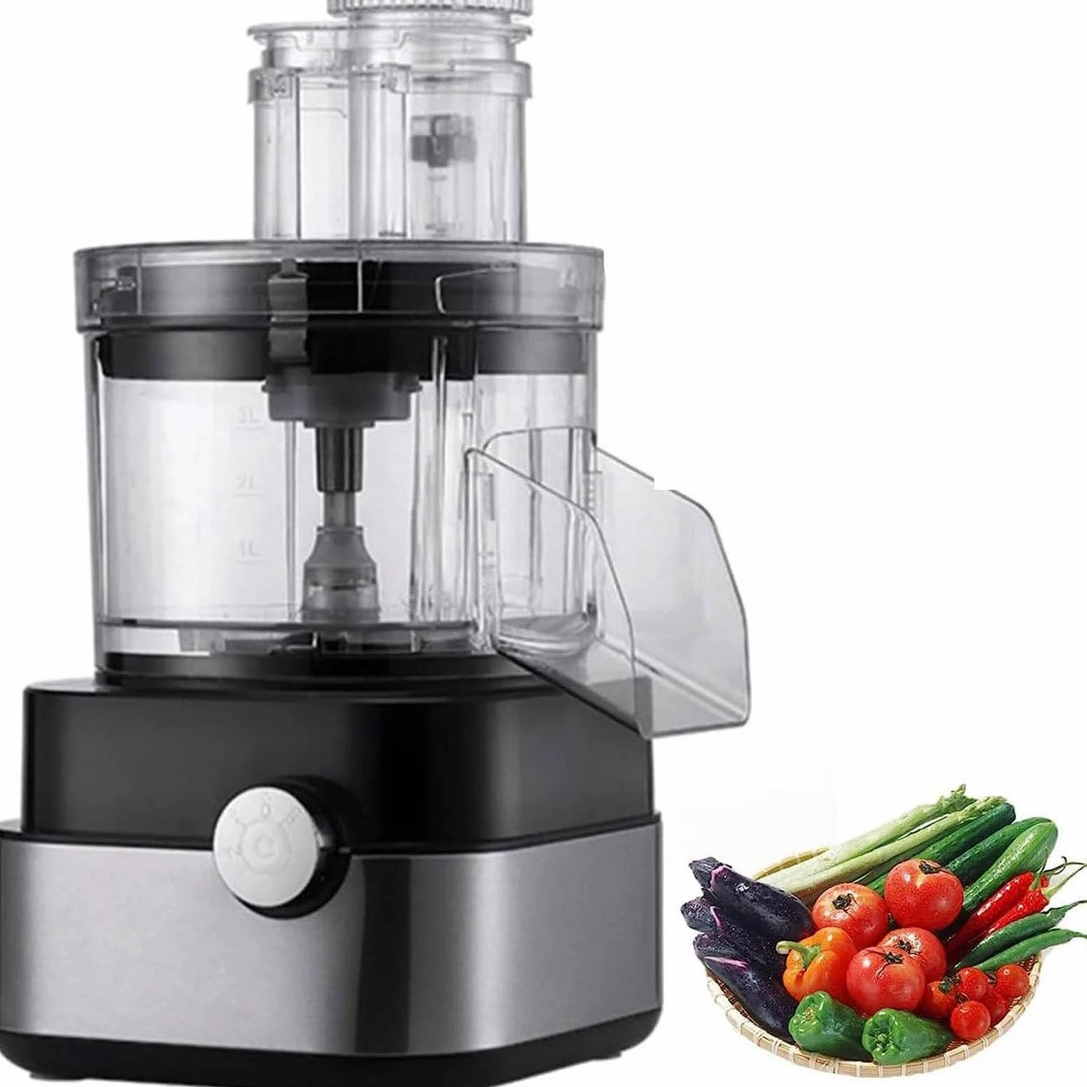 Extractor de Zumos y Verduras - Licuadora Prensado en Frio para Frutas y Verduras Enteras - Juicer de Acero Inoxidable,110V