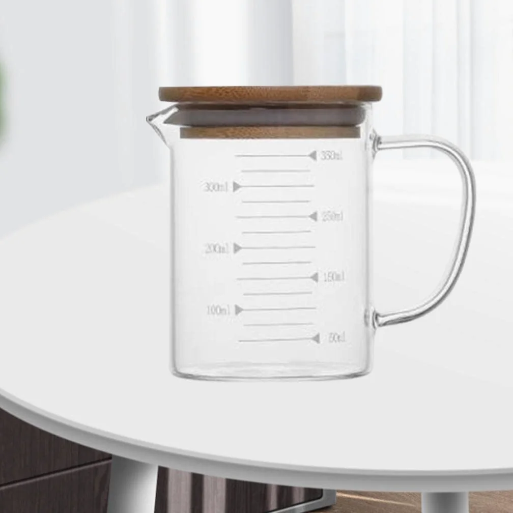 2 Tazas Medidoras de Vidrio Resistentes Al con Mango Ergonómico para Horno Y Té, 350 Ml, 4 Piezas