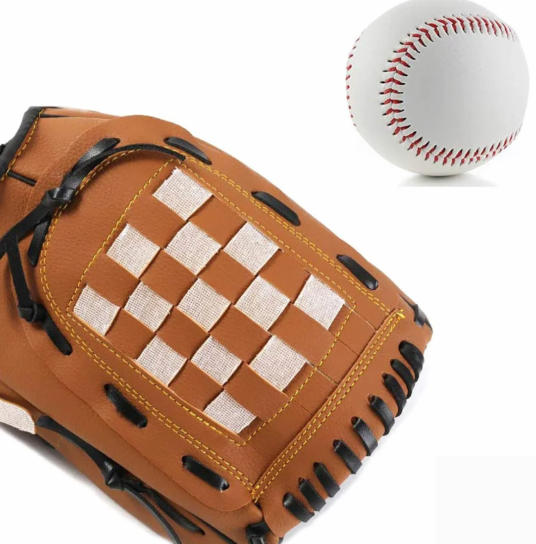 Guante de béisbol Jarra Softball Mano Izquierda Suave PU con 1 Pelota para niños Adolescentes Adultos