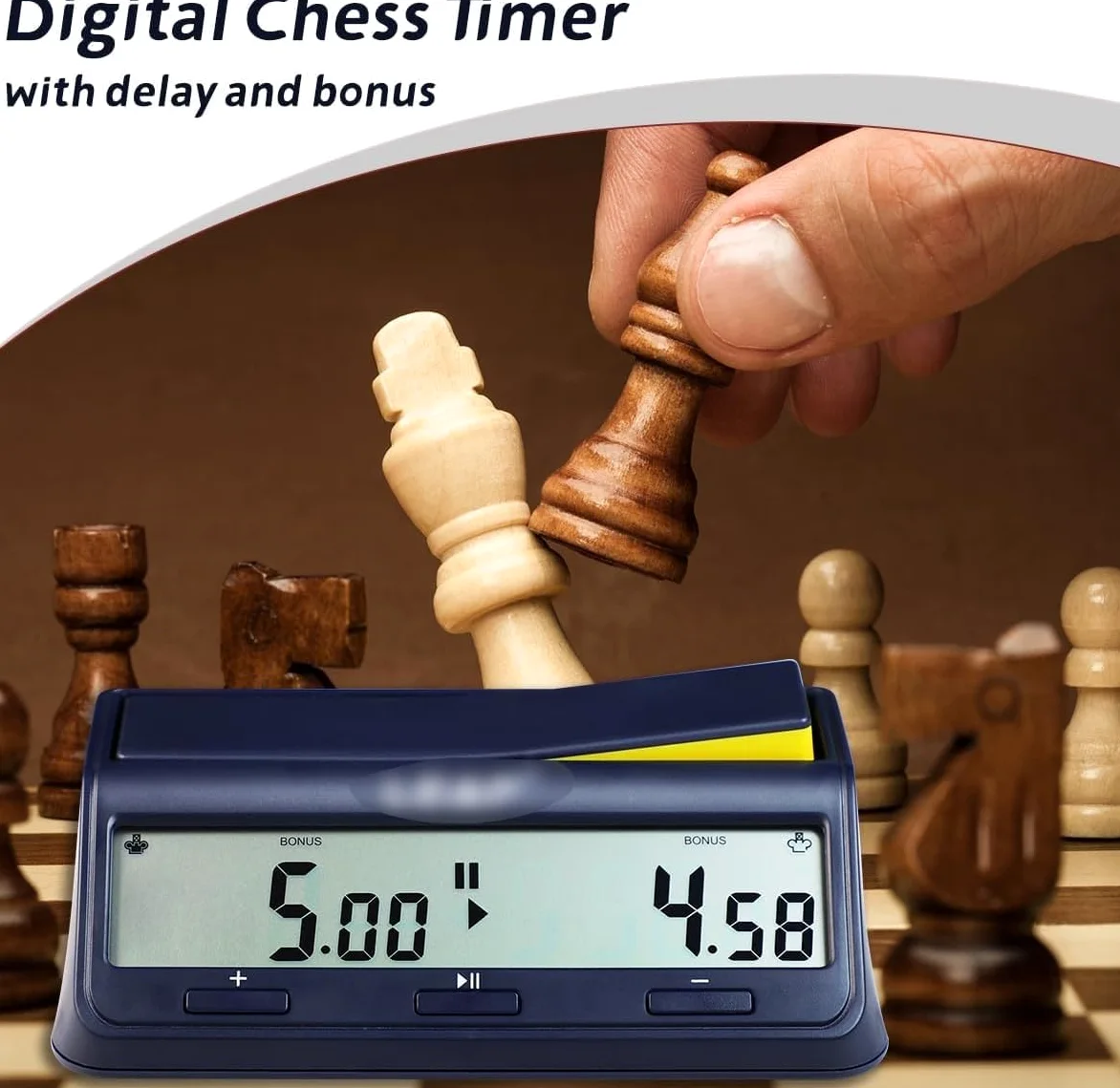 Temporizadores de cocina para cocinar, temporizador de cuenta regresiva, reloj de ajedrez digital con función de alarma para juego de mesa profesional