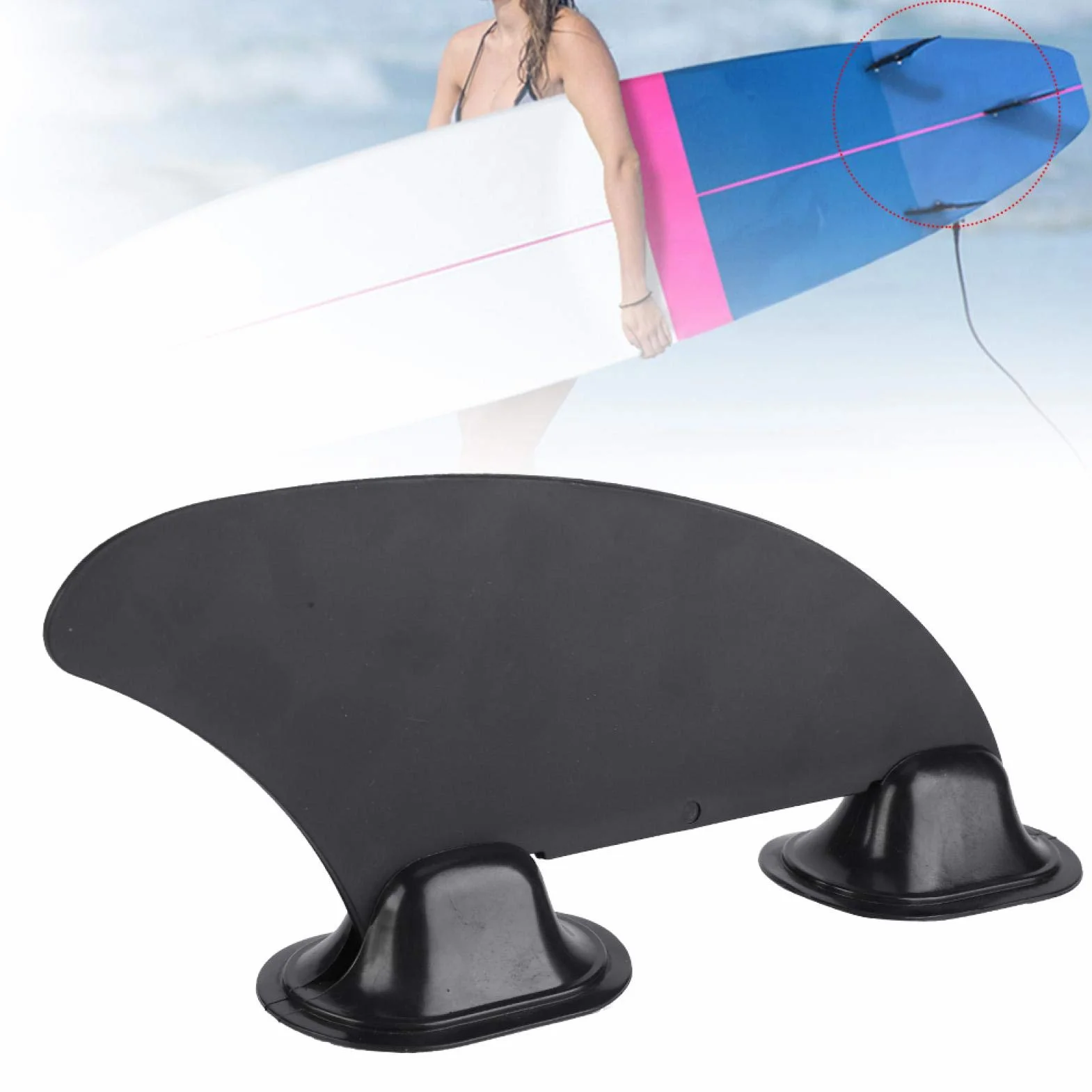 Aleta de Seguimiento Kayak Skeg Desmontable Central Puntos Montaje Integral Cuenca Agua Negra Tablas Surf Remo Inflable