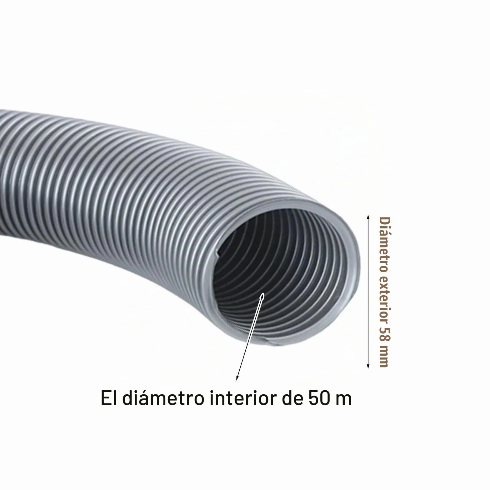 Manguera roscada limpiadora de 50 mm de diámetro interior, 3/4 metros, tubo flexible de vacío, aspiradoras resistentes, tubos roscados para máquina de absorción de agua, tubos para zonas de