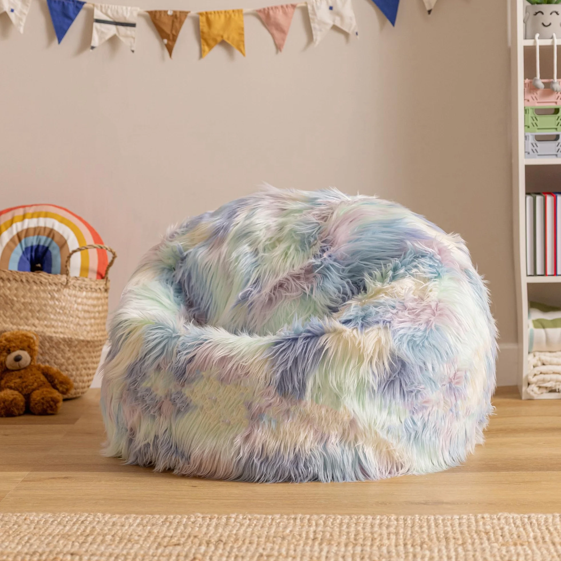 Icon Clásico Puff Infantil, Suaves y Cómodos Tela Piel Sintética Esponjosa, Puff con Relleno Includio, Sillas Infantiles, Sillon Niños Infantil para Decoracion Habitacion Niña o Niño, Unicornio