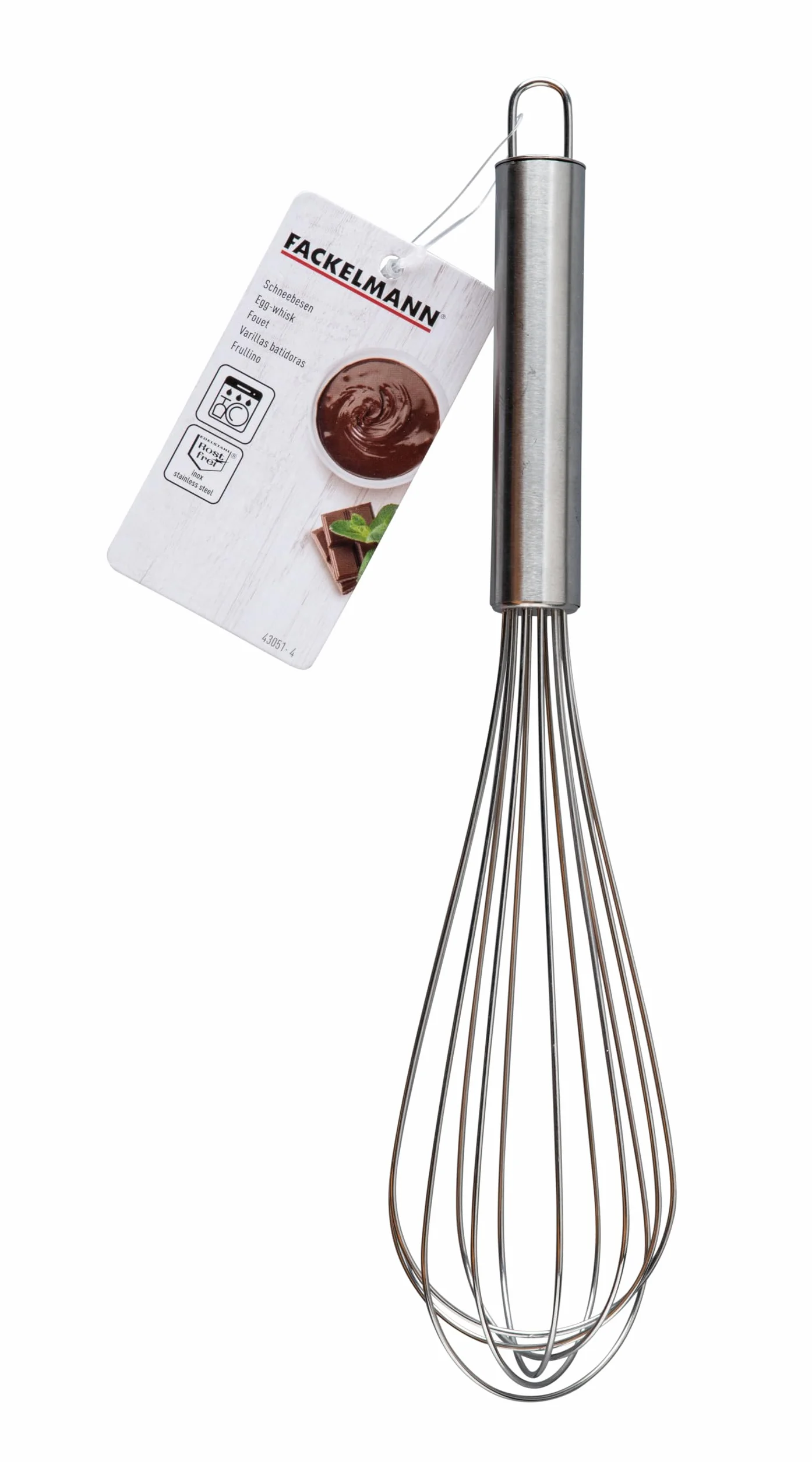 Fackelmann Batidor Varillas Acero Inoxidable, Color Inox, 26cm, 1 Unidad
