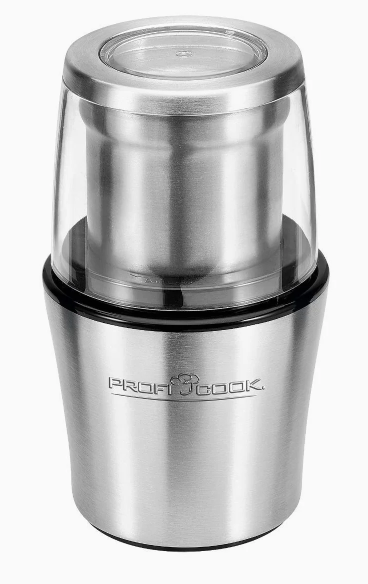 ProfiCook PC-KSW 1021 Molinillo de Café Eléctrico + Picador Multiusos, 200 W, 85 grams, Acero Inoxidable/Negro