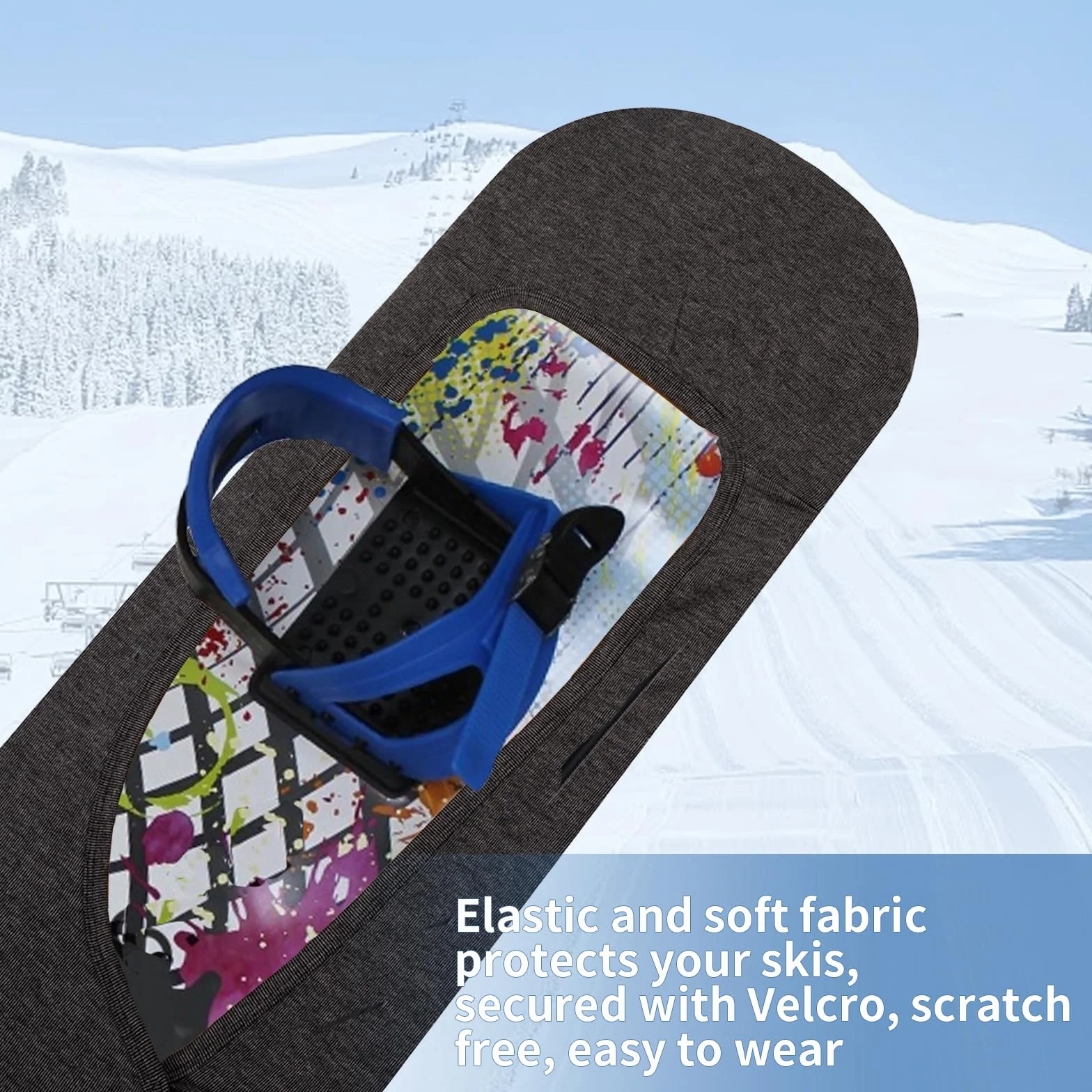 Funda para snowboard con encuadernación abierta, protectora elástica