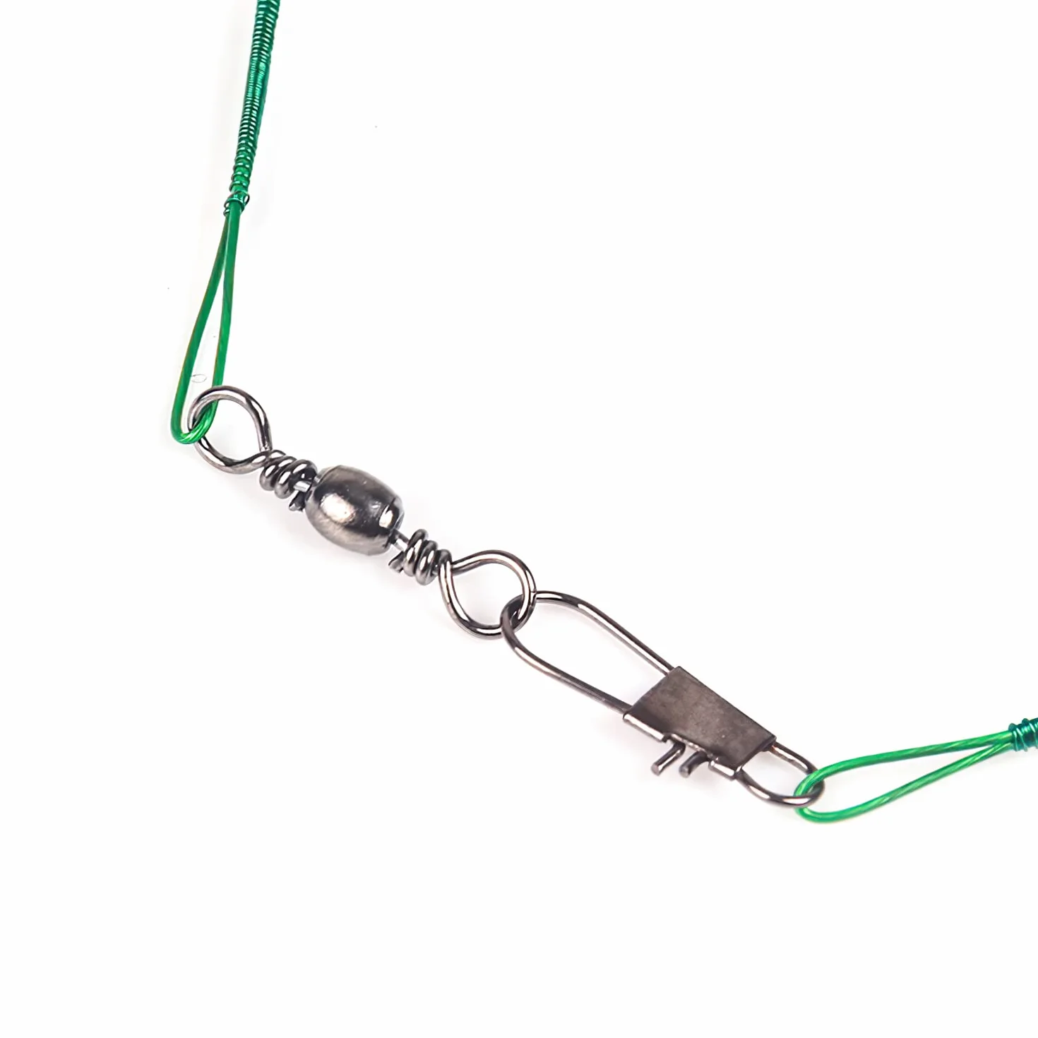 Líderes de Pesca de Acero Inoxidable 50 Piezas 15-30cm con Giratorios y Mosquetones