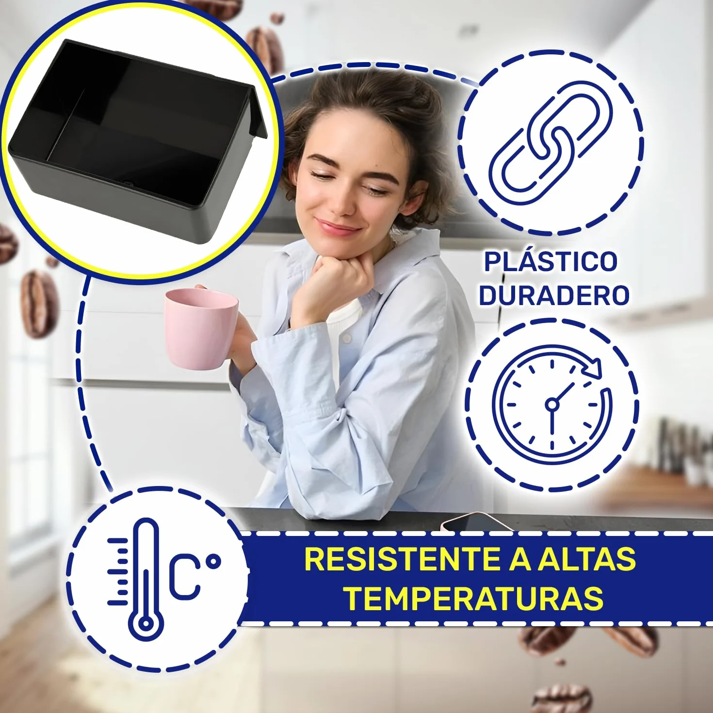 Interna Bandeja para Goteo de Cafetera Capsulas con Código Original FL306036 para DeLonghi para Nespresso Essenza Mini EN85 - Garantía de 10 Años - MONTERAL