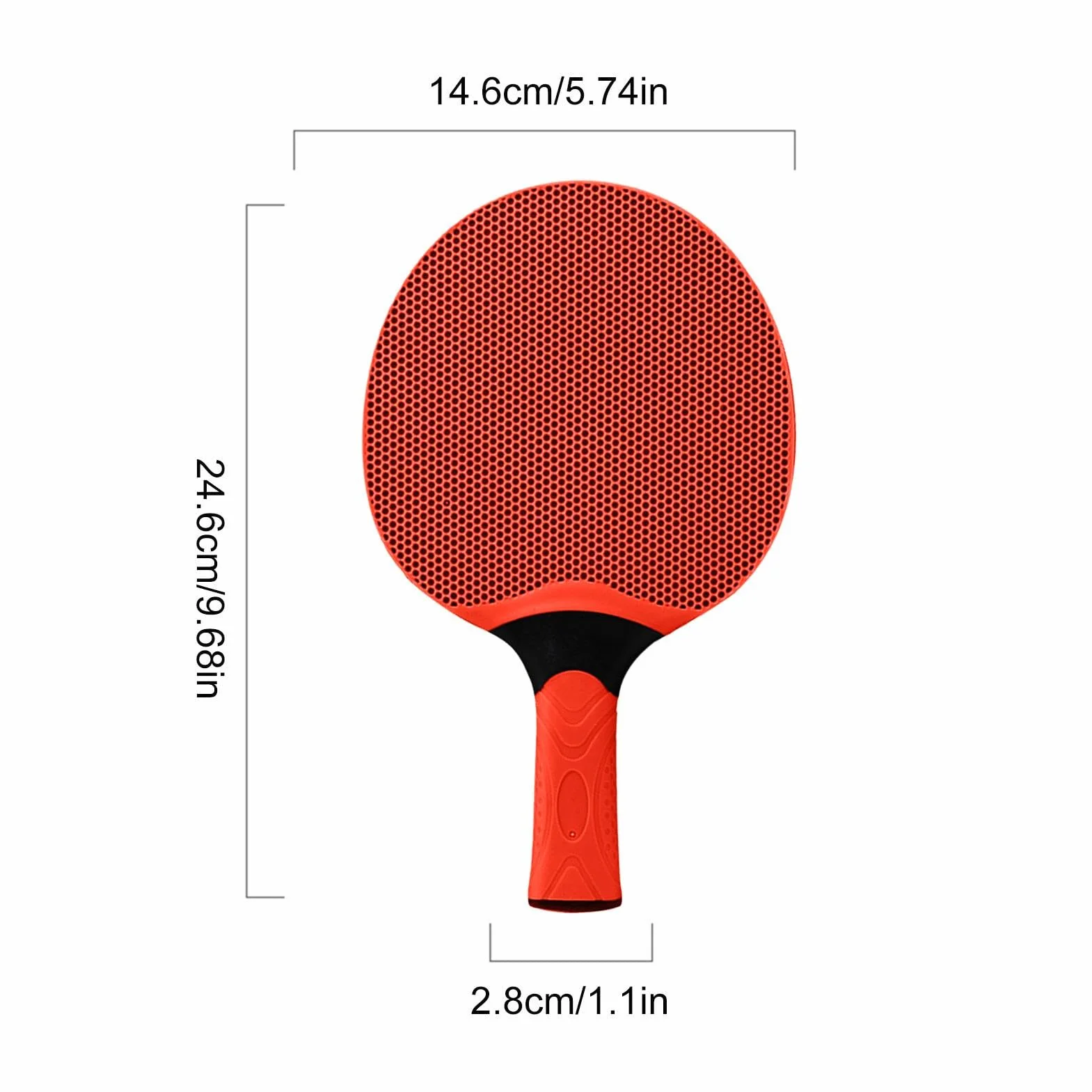 Raqueta de Tenis de Mesa de Goma con Mango, Juego Interior-Exterior para Niños