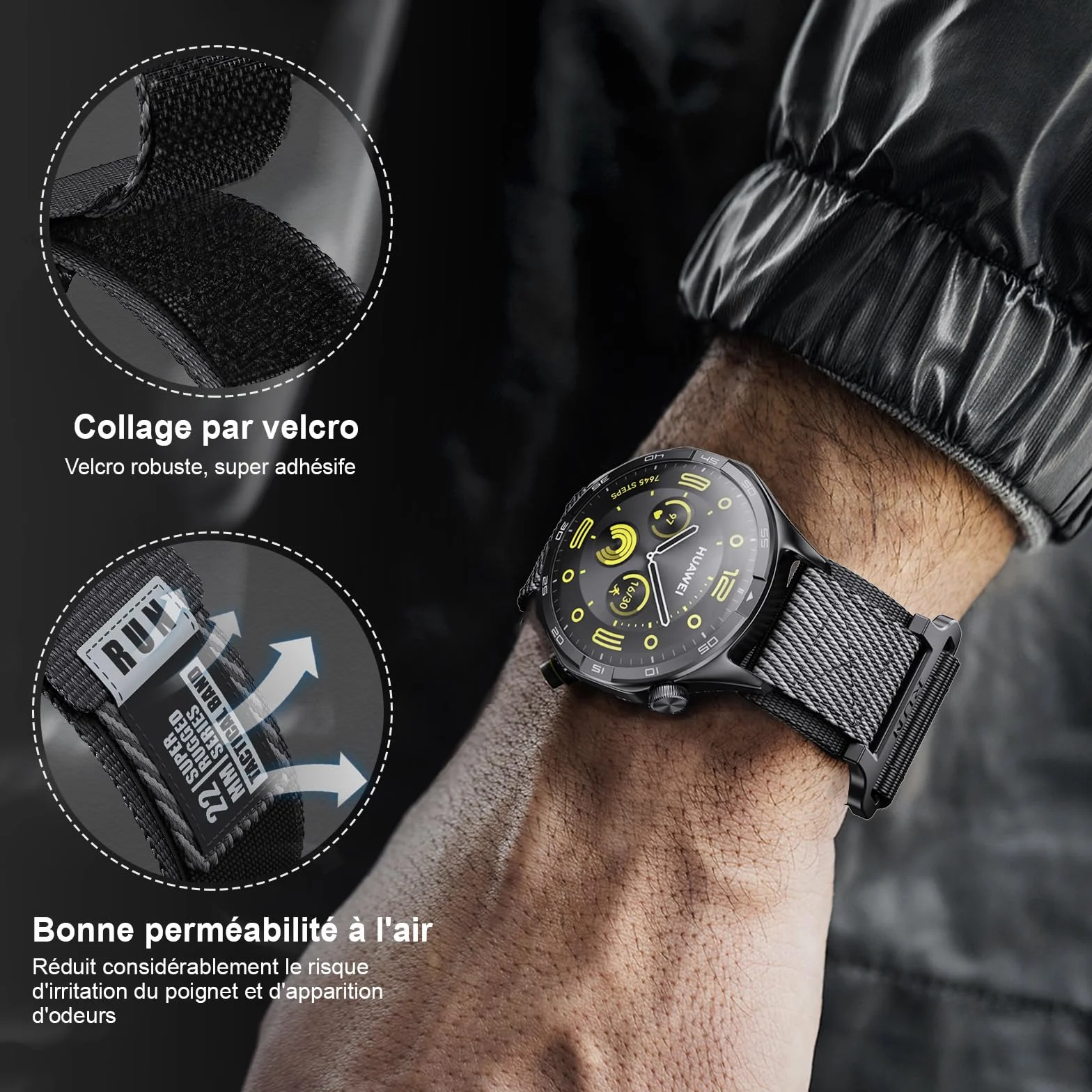 NotoCity Correa Nylon 22mm para Huawei Watch GT2/3/4/5/Pro 46mm GT Runner Samsung Galaxy Watch 3 45mm Gear S3 Classic