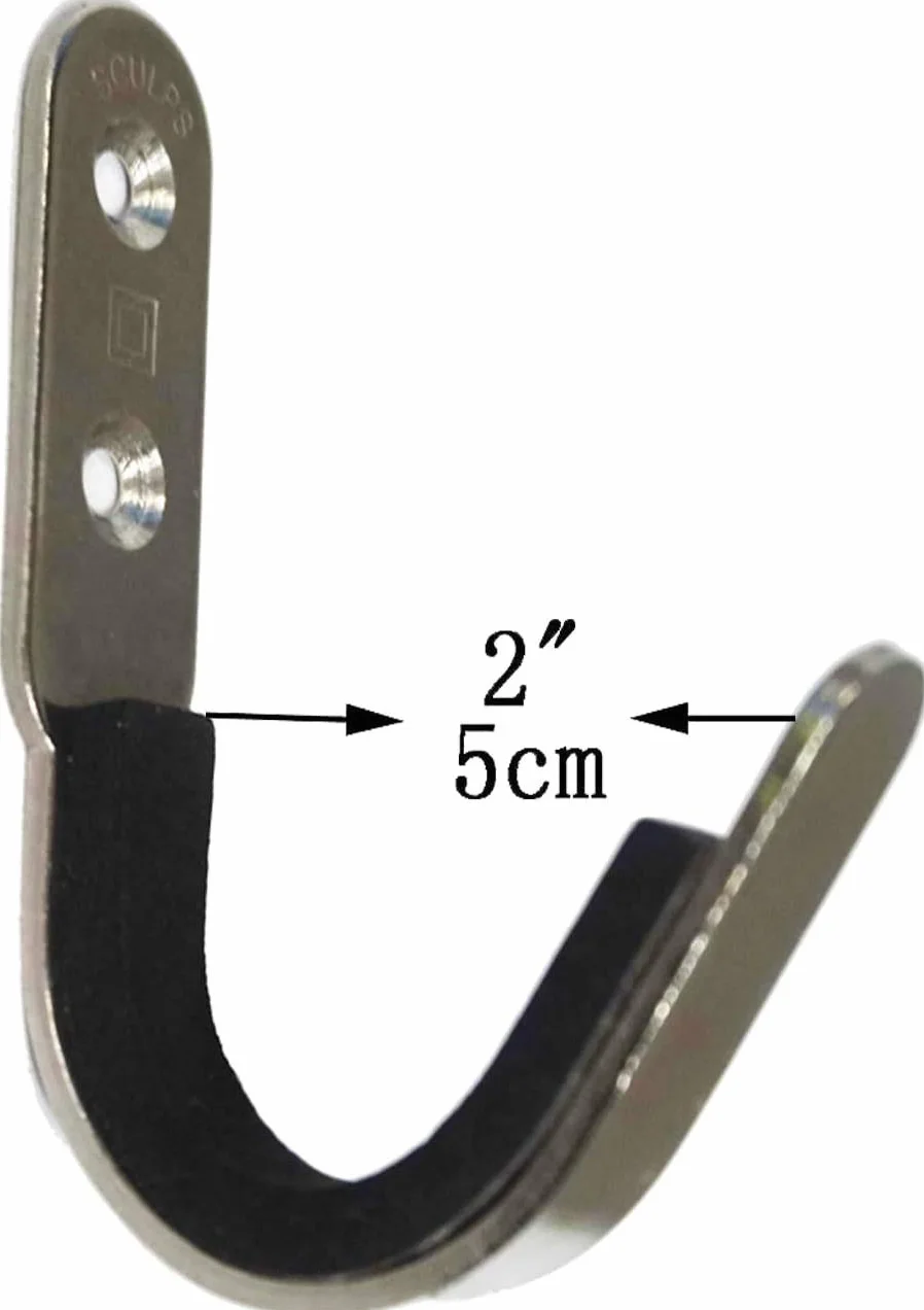 Soporte de pared para espada, 4 unidades, con tiras de fieltro, metal