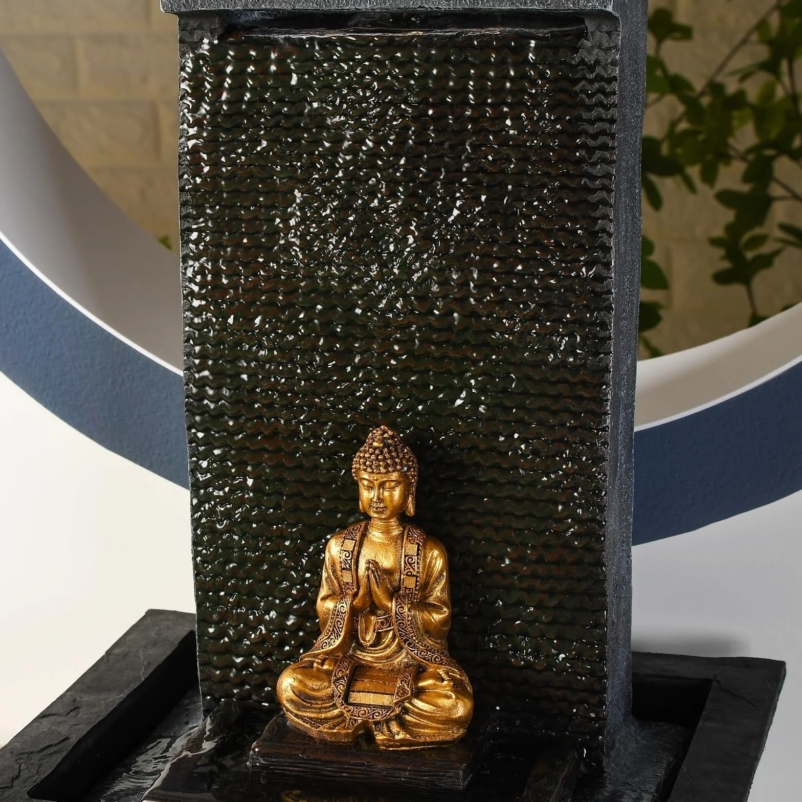 Zen'Light Zenitude Fuente de poliresina Negra 31 x 31 x 42 cm