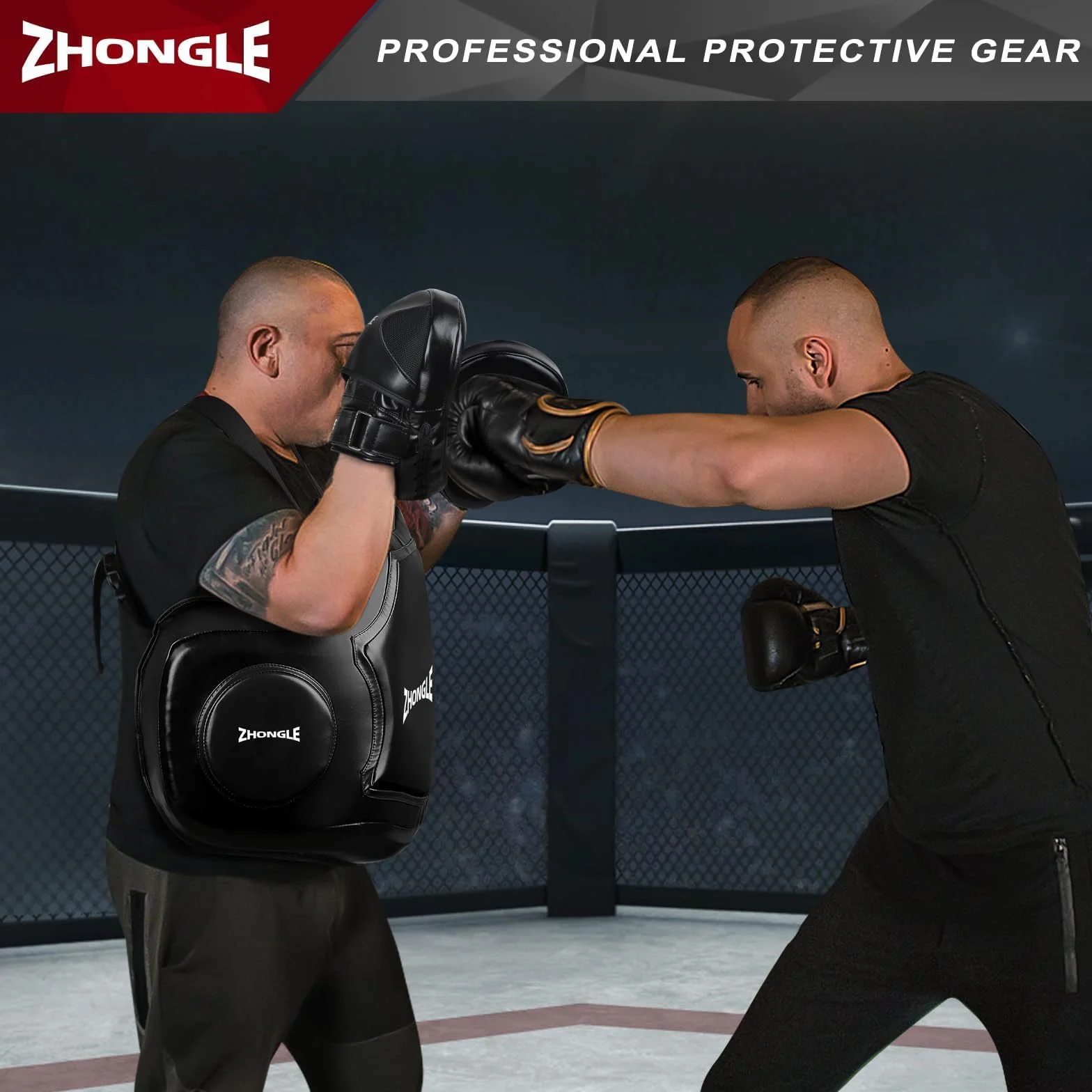 Protector de Cuerpo de Boxeo Profesional de Cuero, Chaleco de Entrenador, Almohadilla para Bateador Pesado