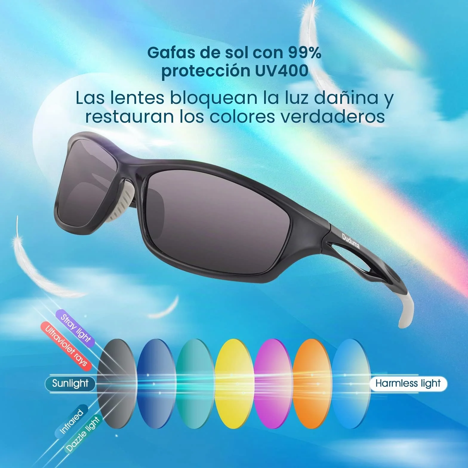 Duduma Gafas de sol polarizadas hombre Ciclismo Pesca Running Protección UV400 TR90