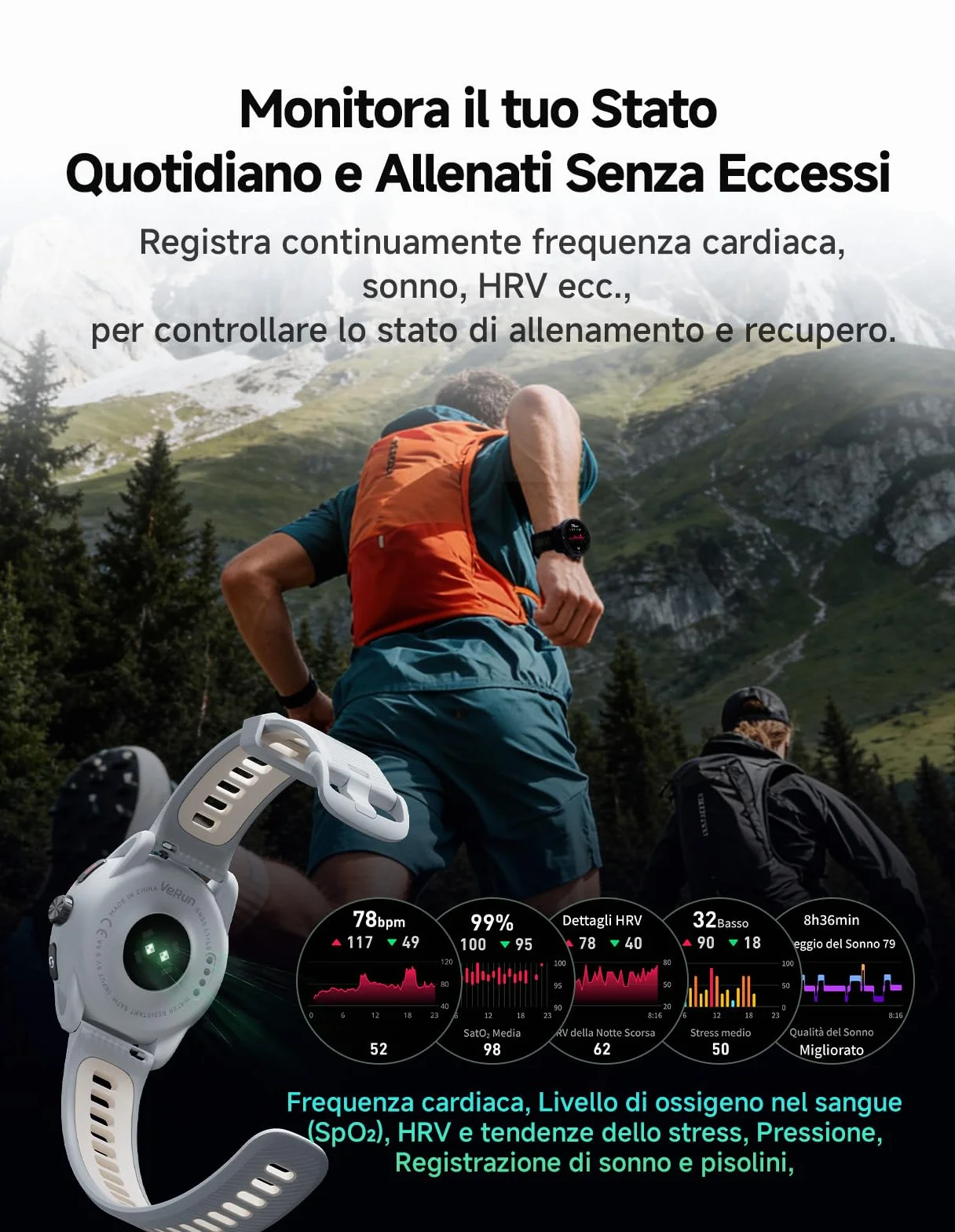 iGPSPORT VeRun Reloj Inteligente para Correr Ultraligero AMOLED 1,32" GPS Doble Frecuencia 14 Días Autonomía Negro