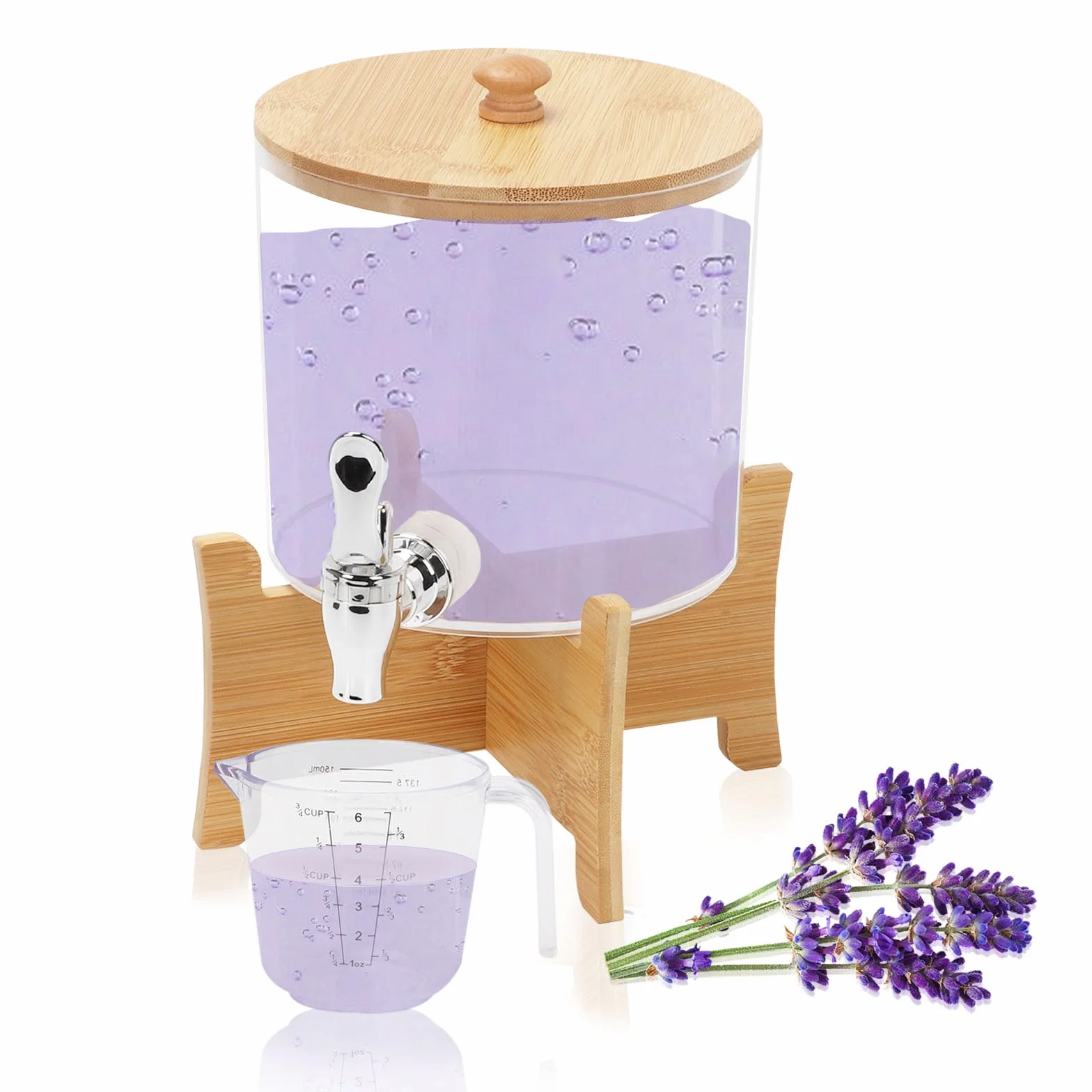 2.5L Dispensador de Detergente con Grifo, Plástico, Soporte y Etiquetas, Recipiente para Líquido
