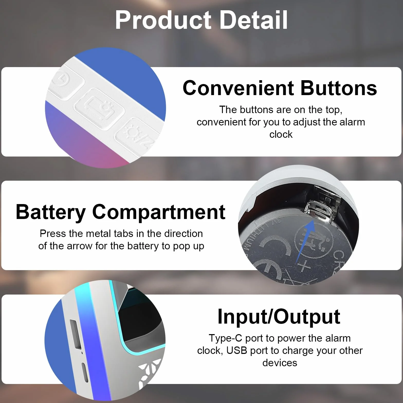 Cuteefun Reloj Proyector Techo, 7 Pulgadas Despertador Digital, Luz Nocturna RGB De 8 Modos, Proyector De 180 °, Doble Alarma, Puerto USB Doble, Temperatura y Humedad, 3 Niveles de Brillos, Blanco