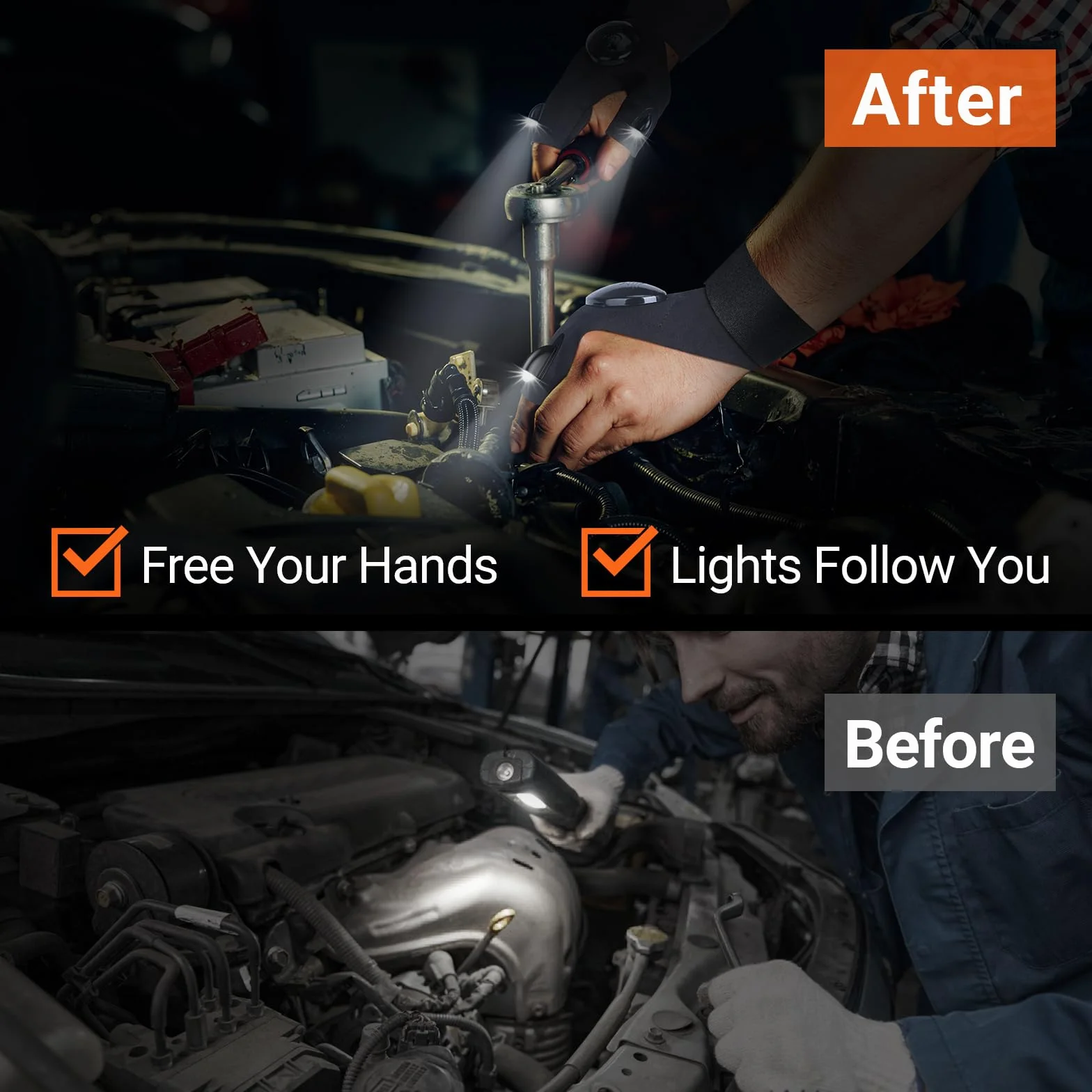 Preciva Guantes LED Linterna Pesca Trabajo Regalos Originales para Hombres