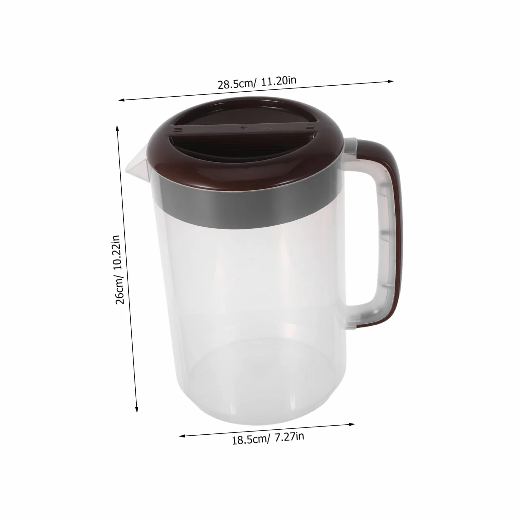 SHINEOFI Jarra de Agua Grande con Tapa Jarra de Jugo de PP Reforzado Resistente con Escala de Medición para Bebidas Frías para Casa y Refrigerador