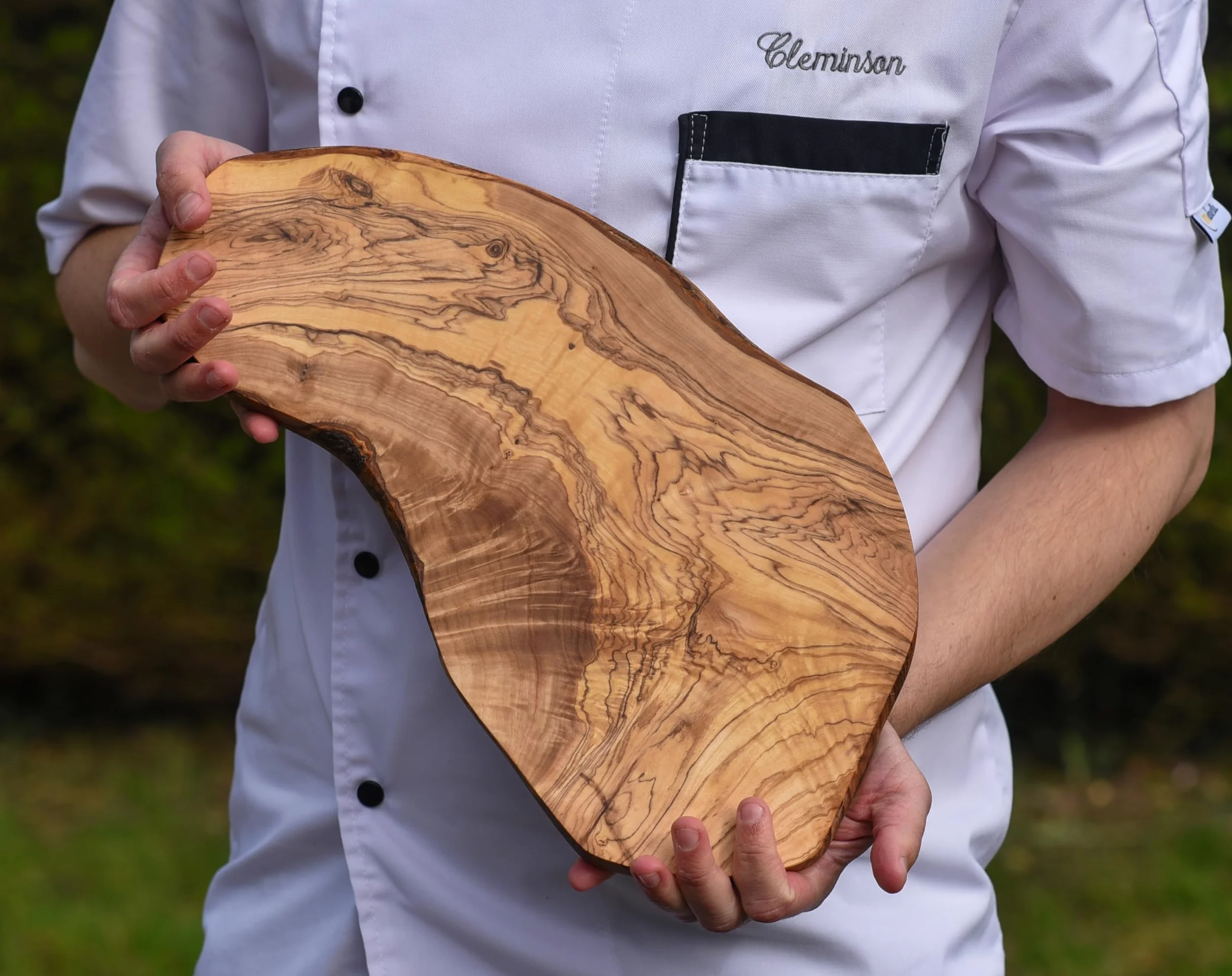 40 x 20 cm - Tabla de madera de olivo, para embutidos, cortar, servir, tapas y aperitivos