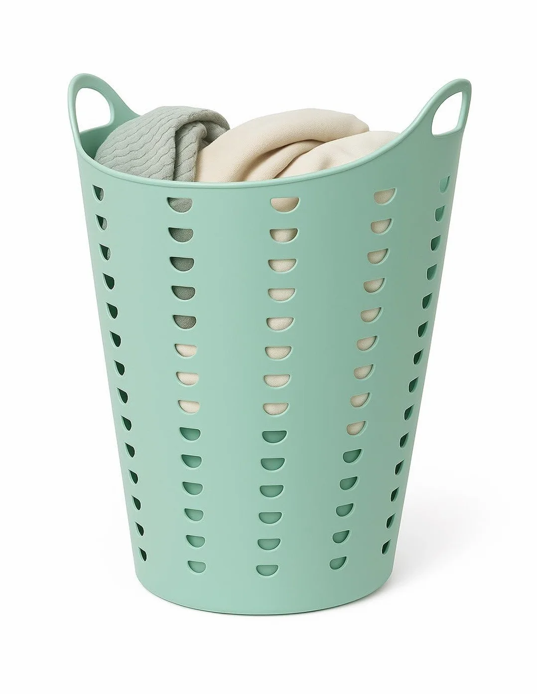 JARDIN202 - Cesto Ropa Sucia 60L y 26L con Agujeros Triangulares | Cesta Colada Moderna | Gris, Azul o Verde | 60 litros (Verde)