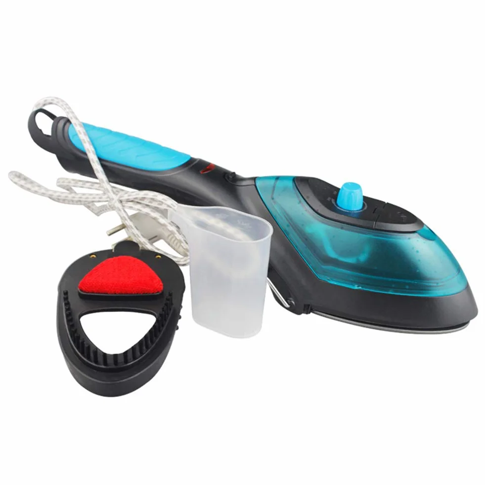 Prensas De Planchado De Mano, Mini Portátil Planchas De Vapor Verticales para Viaje Múltiples Funciones Planchas De Vapor Verticales con 2 En 1 Pincel para Casa/Viaje/Negocio,Black
