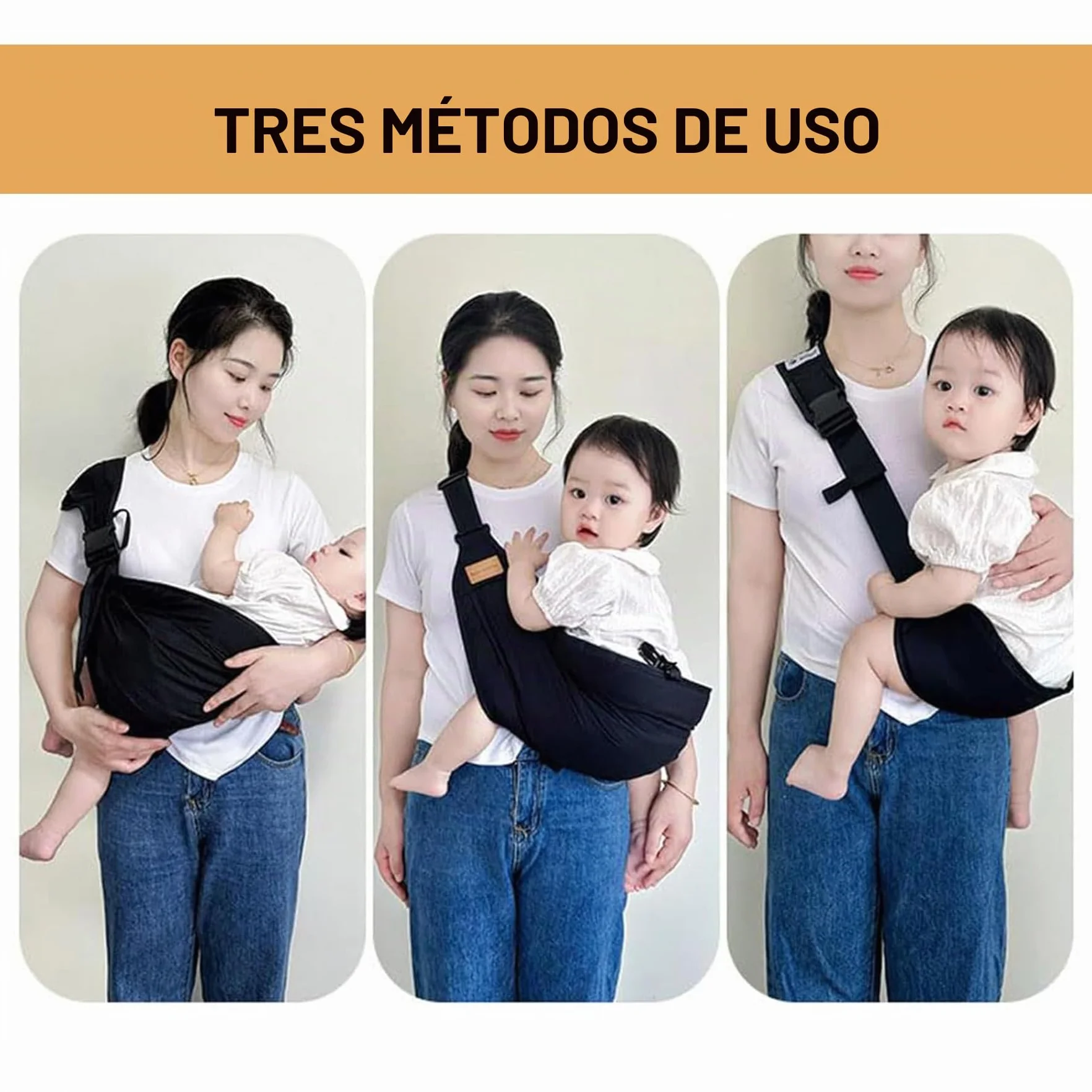 Fular Portabebes Ajustable Multifuncional Ligero Transpirable para Bebés hasta 20kg
