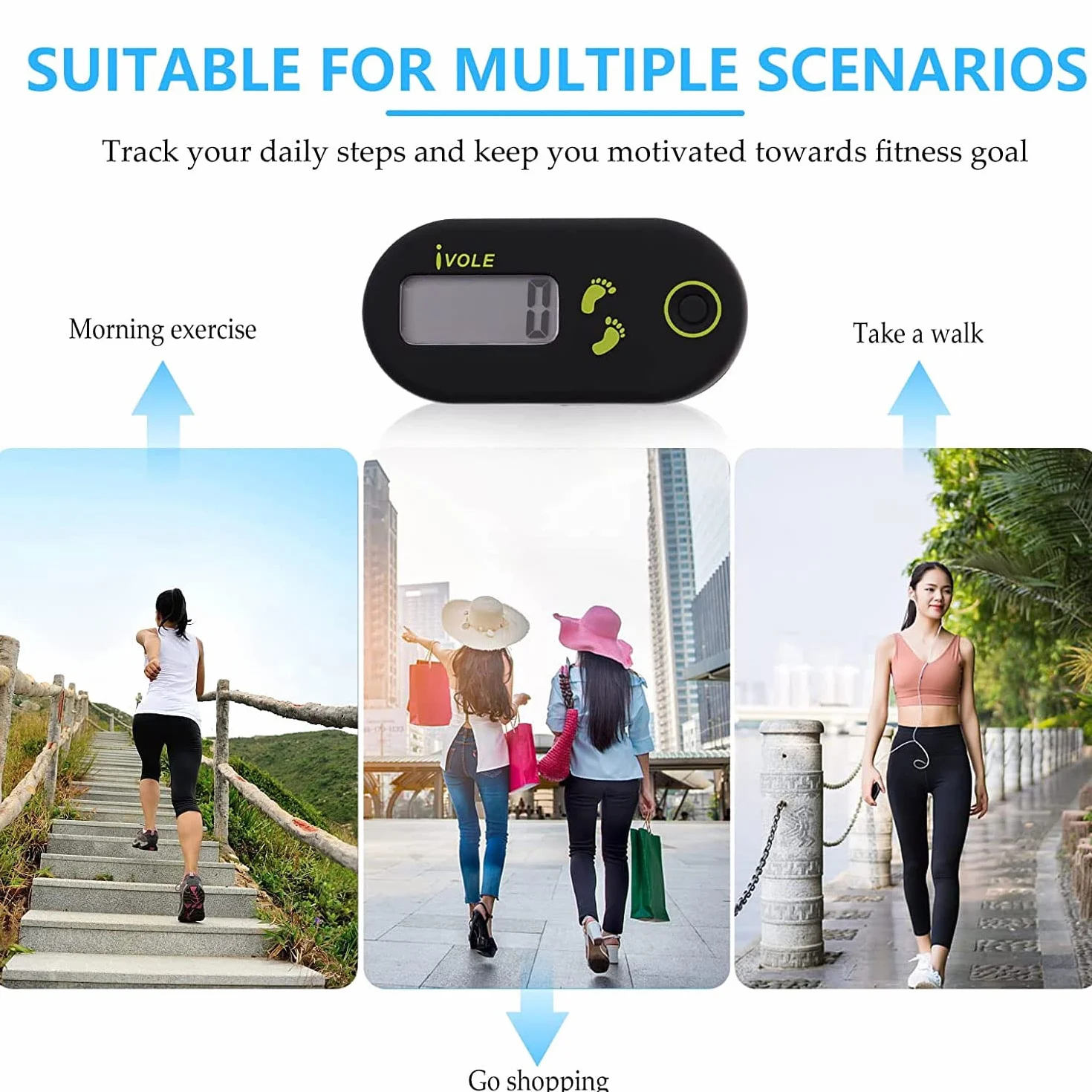 Podómetro Electrónico 3D Mini para Caminar, Contador de Pasos para Fitness, Niños, Hombres, Mujeres, Ancianos
